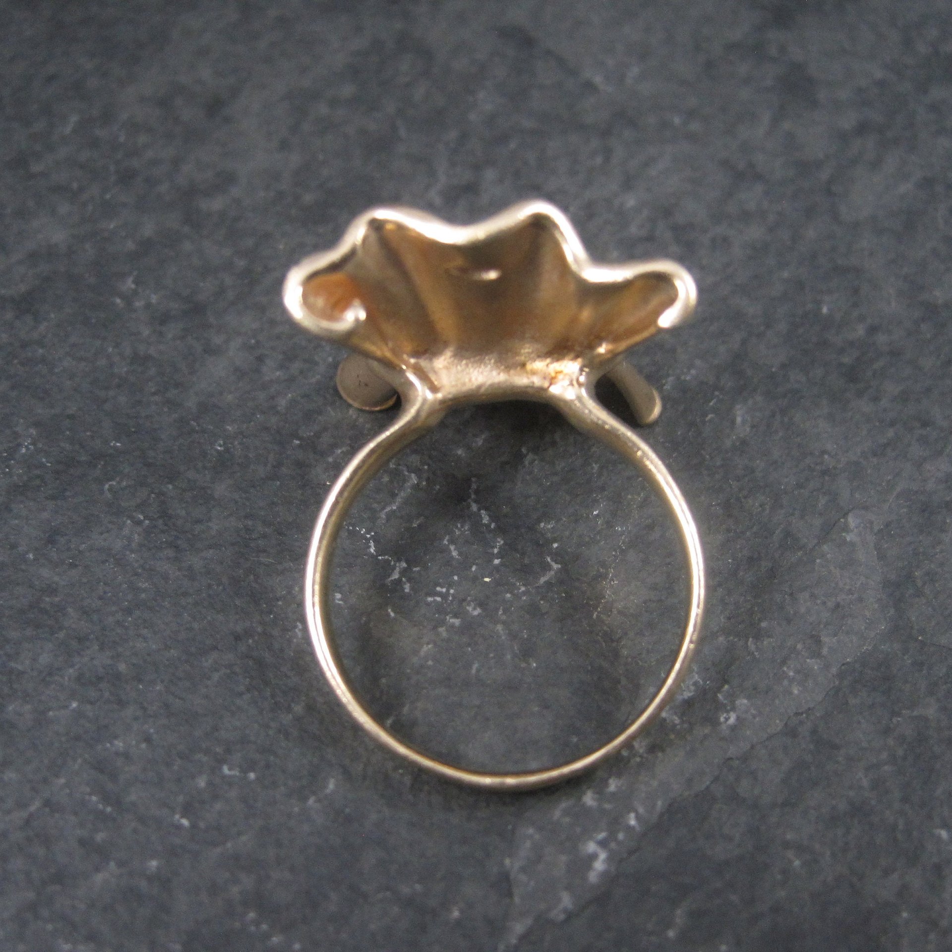 Vintage 18K Vermeil Sterling Textured Bow Ring Charles Garnier Size 8