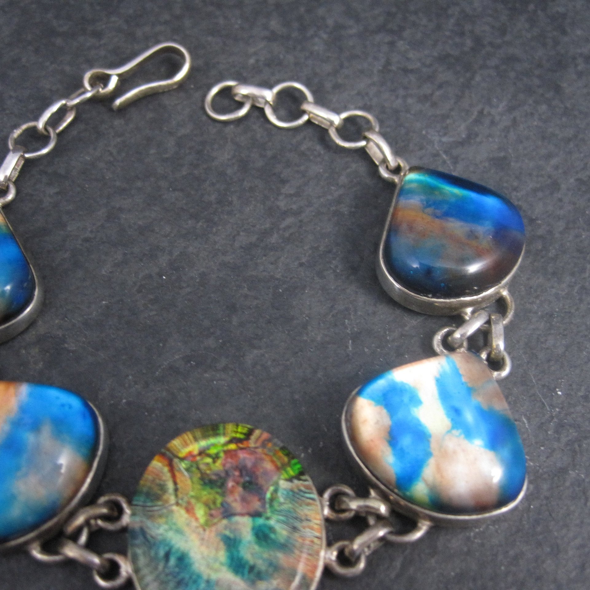 Sterling Silver Dichroic Glass Bracelet