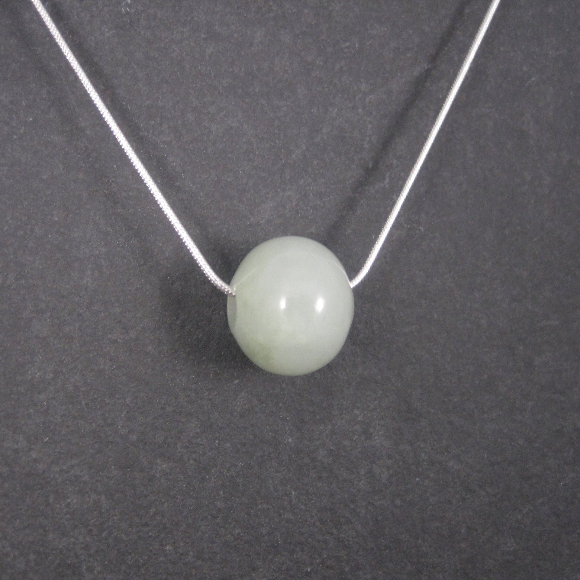 Estate Jade Bead Pendant Necklace