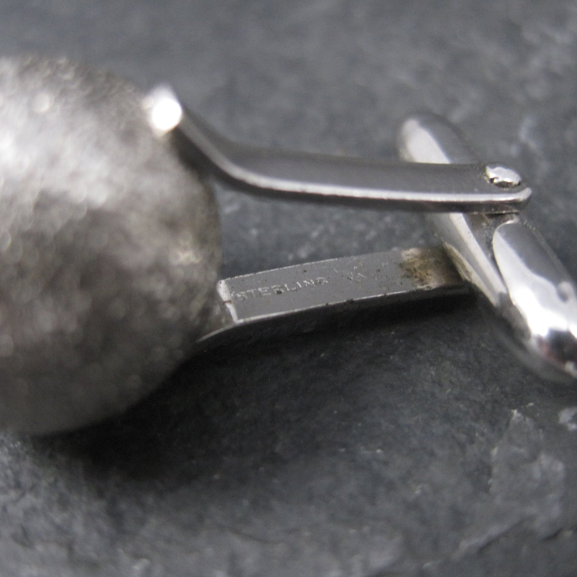 Estate Sterling Textured Sphere Cufflinks