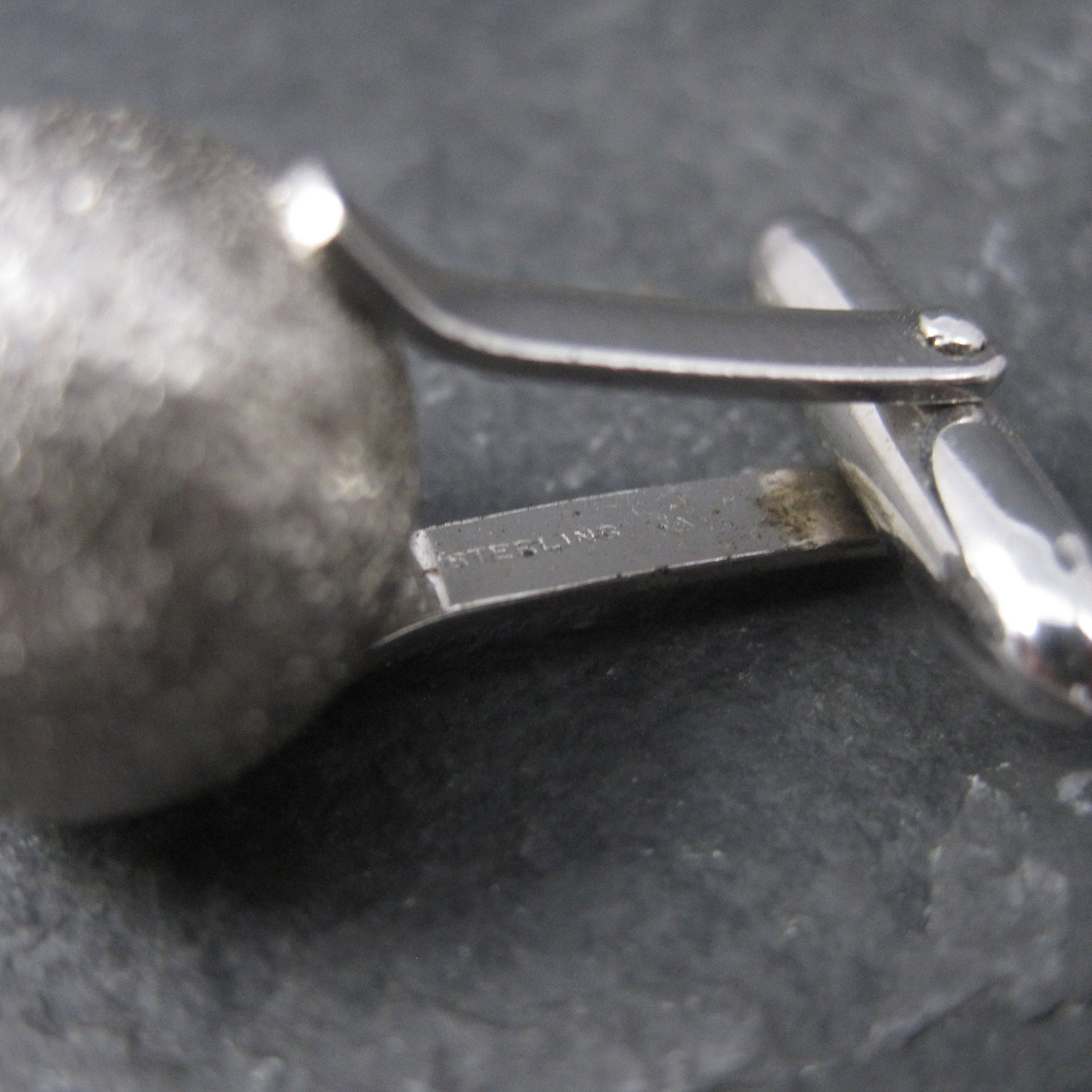 Estate Sterling Textured Sphere Cufflinks