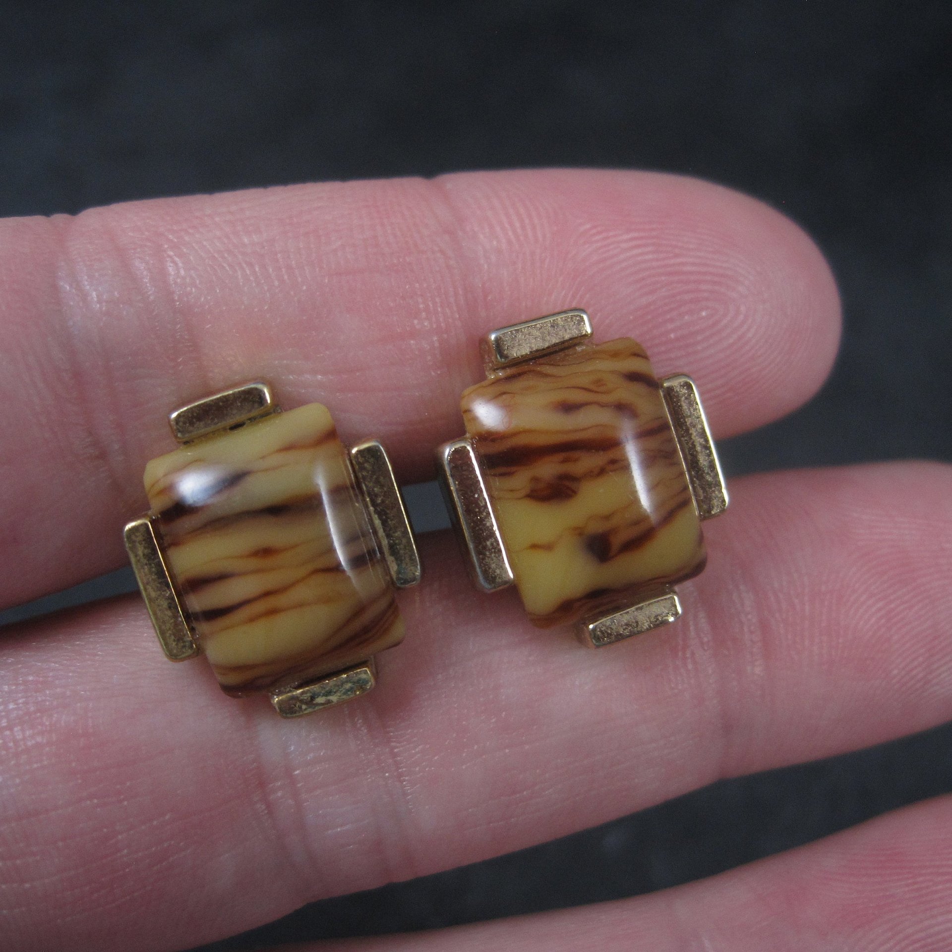 Vintage Faux Agate Cufflinks