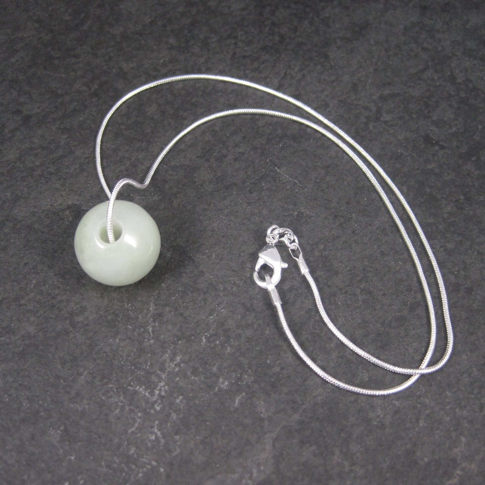 Estate Jade Bead Pendant Necklace