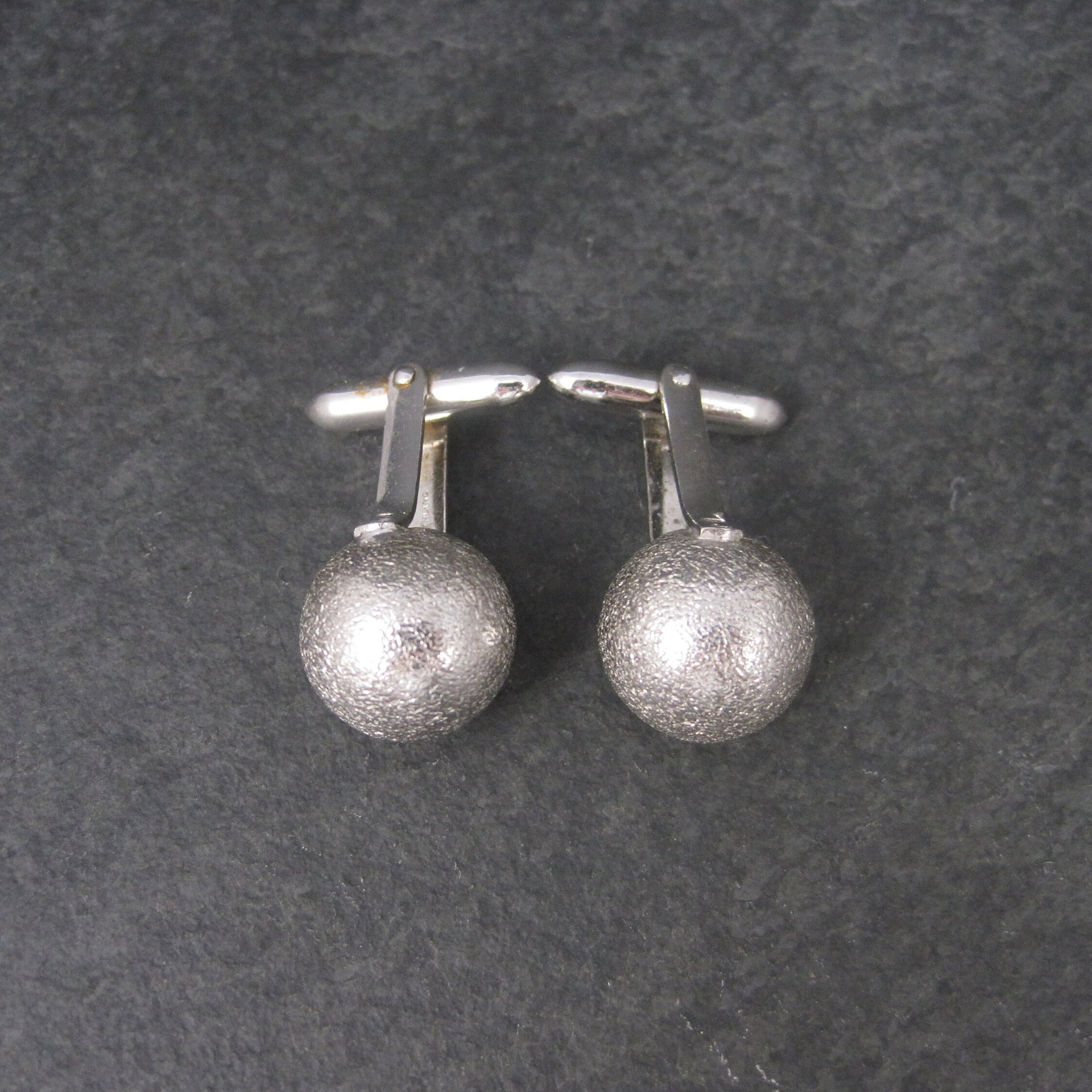 Estate Sterling Textured Sphere Cufflinks
