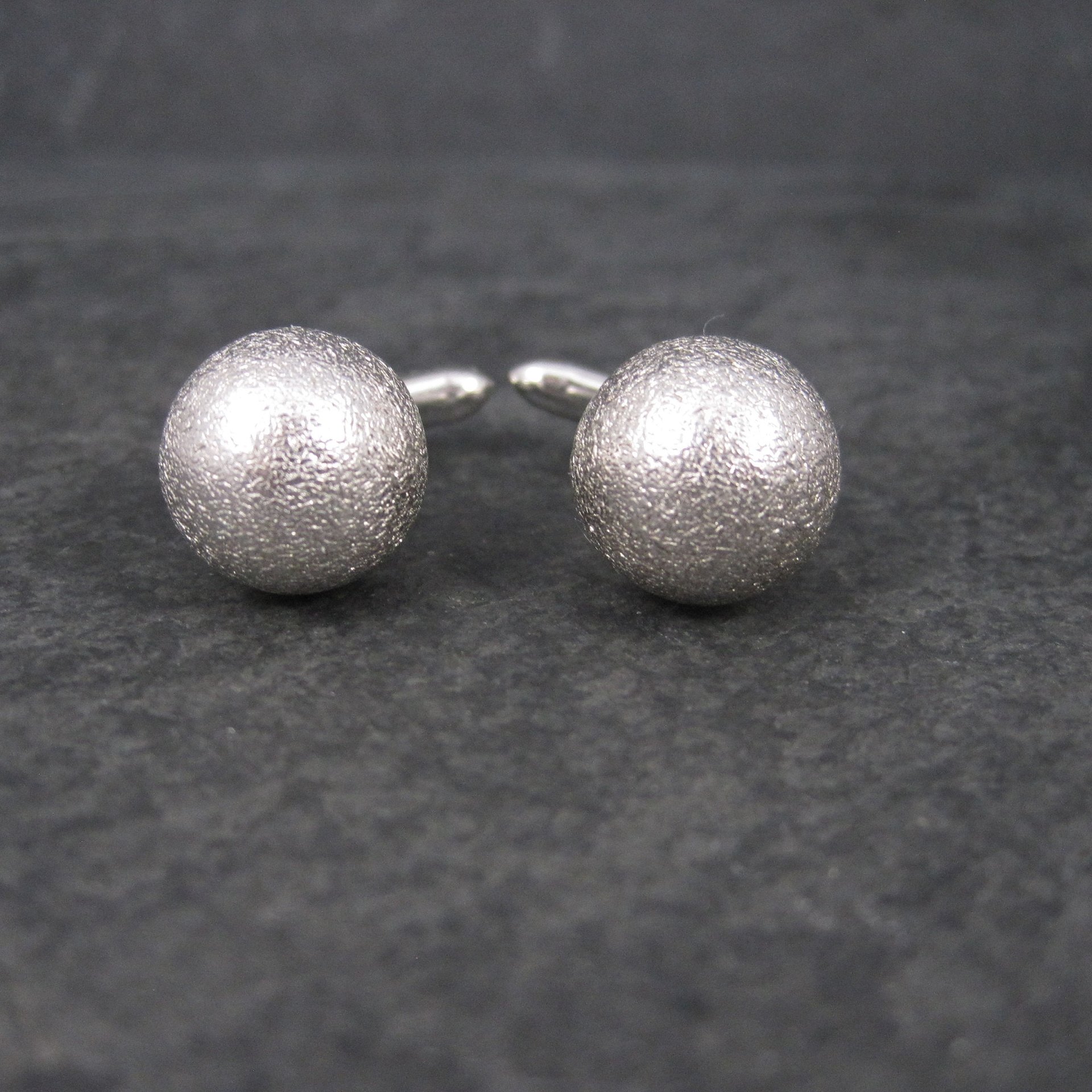 Estate Sterling Textured Sphere Cufflinks