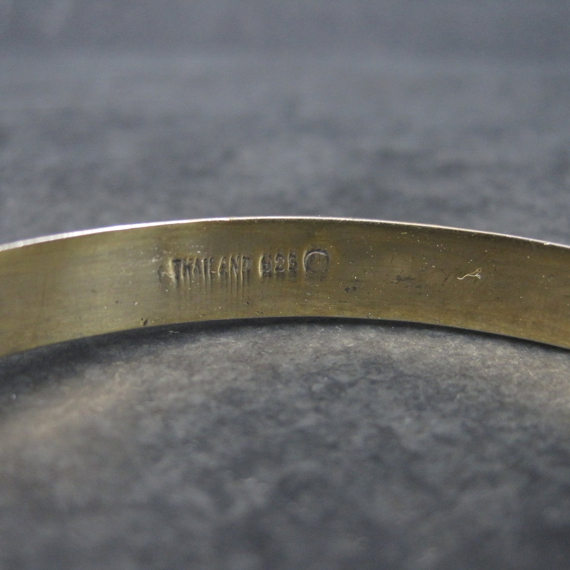 Vintage Vermeil Sterling Etched Bangle Bracelet 7.25 Inches