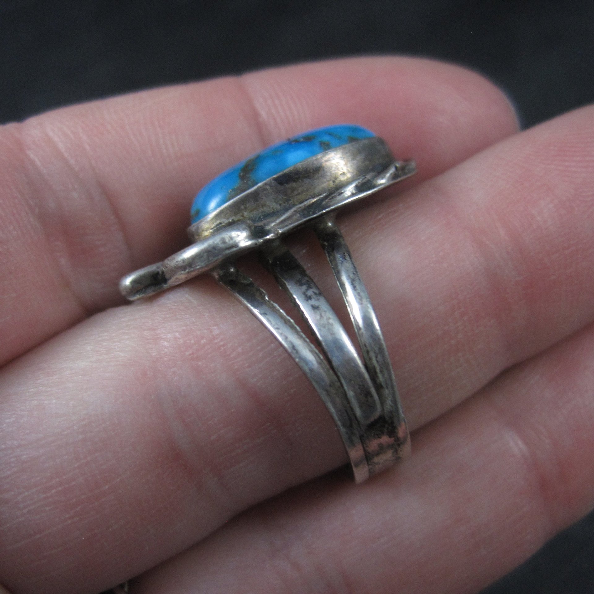 Vintage Southwestern Sterling Turquoise Ring Size 7