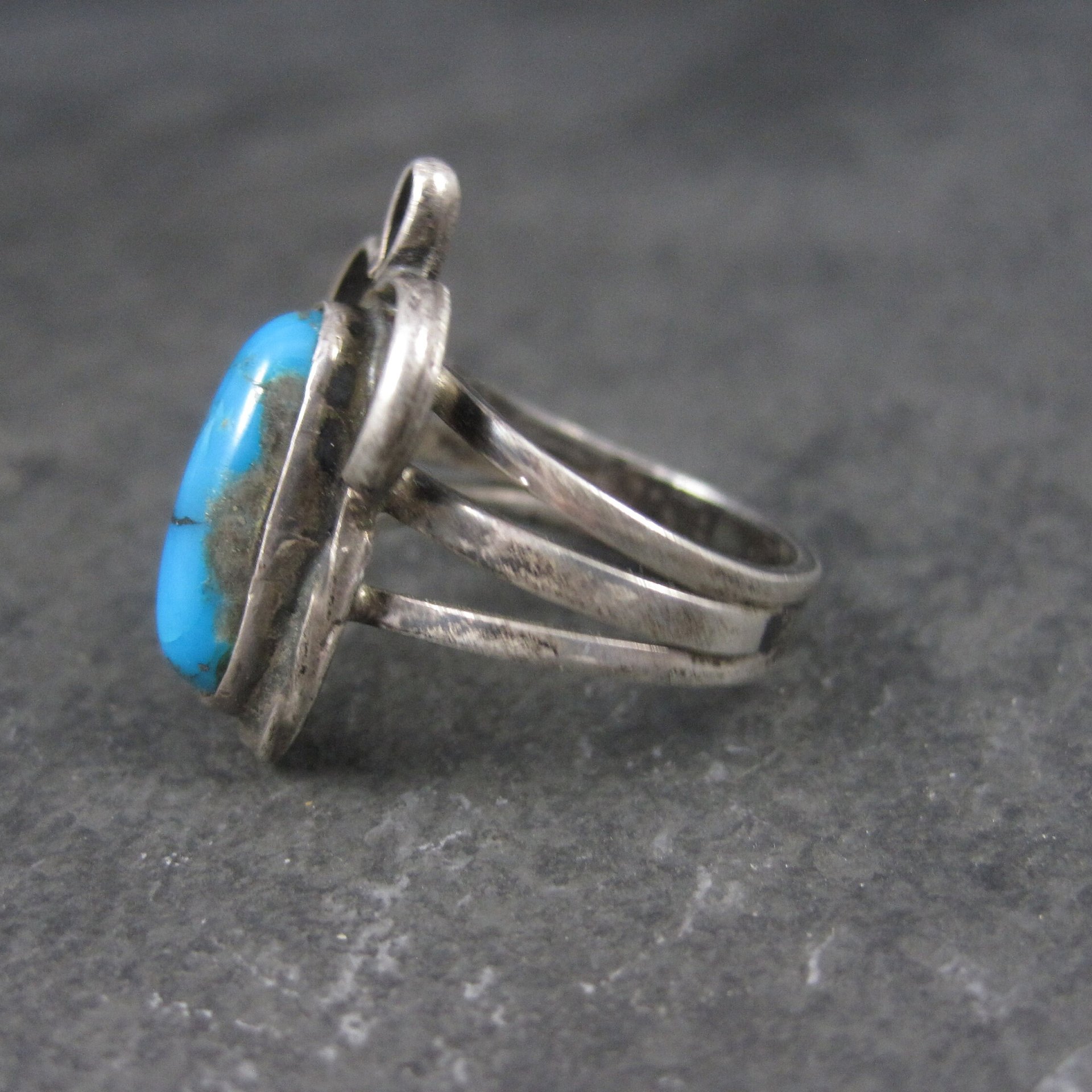 Vintage Southwestern Sterling Turquoise Ring Size 7