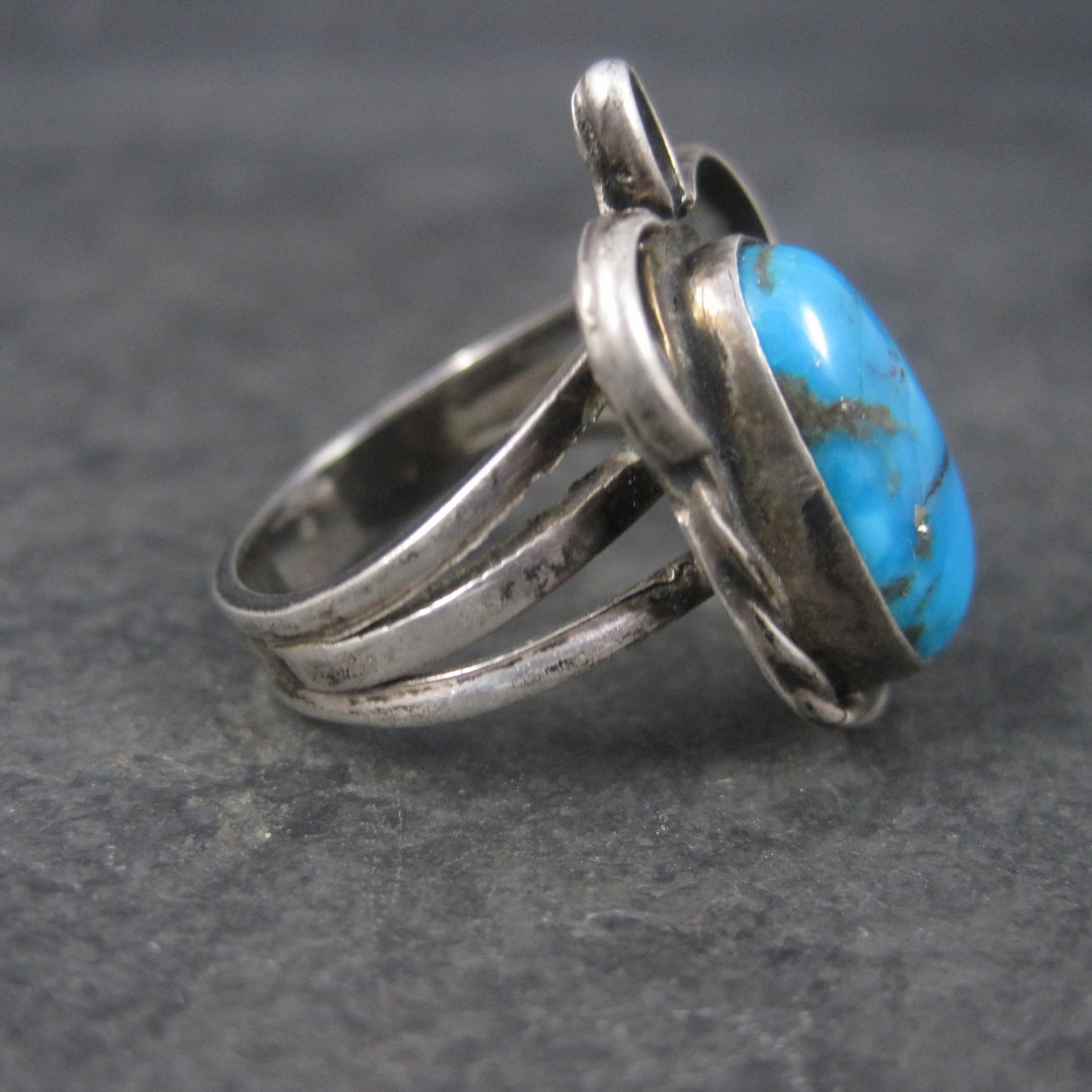 Vintage Southwestern Sterling Turquoise Ring Size 7