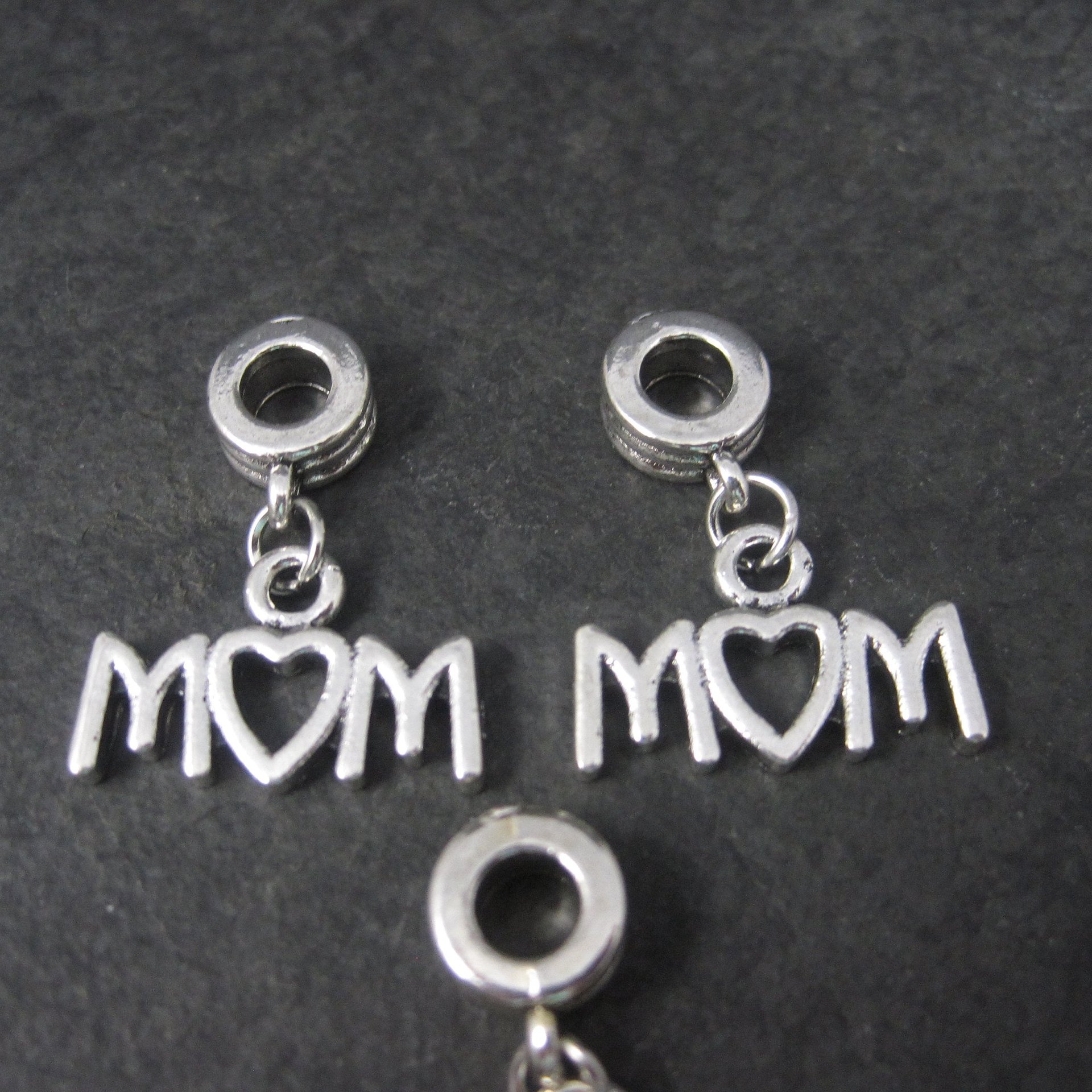 Lot of 3 European Style Mom Bracelet Charms Jewelry Making Supplies