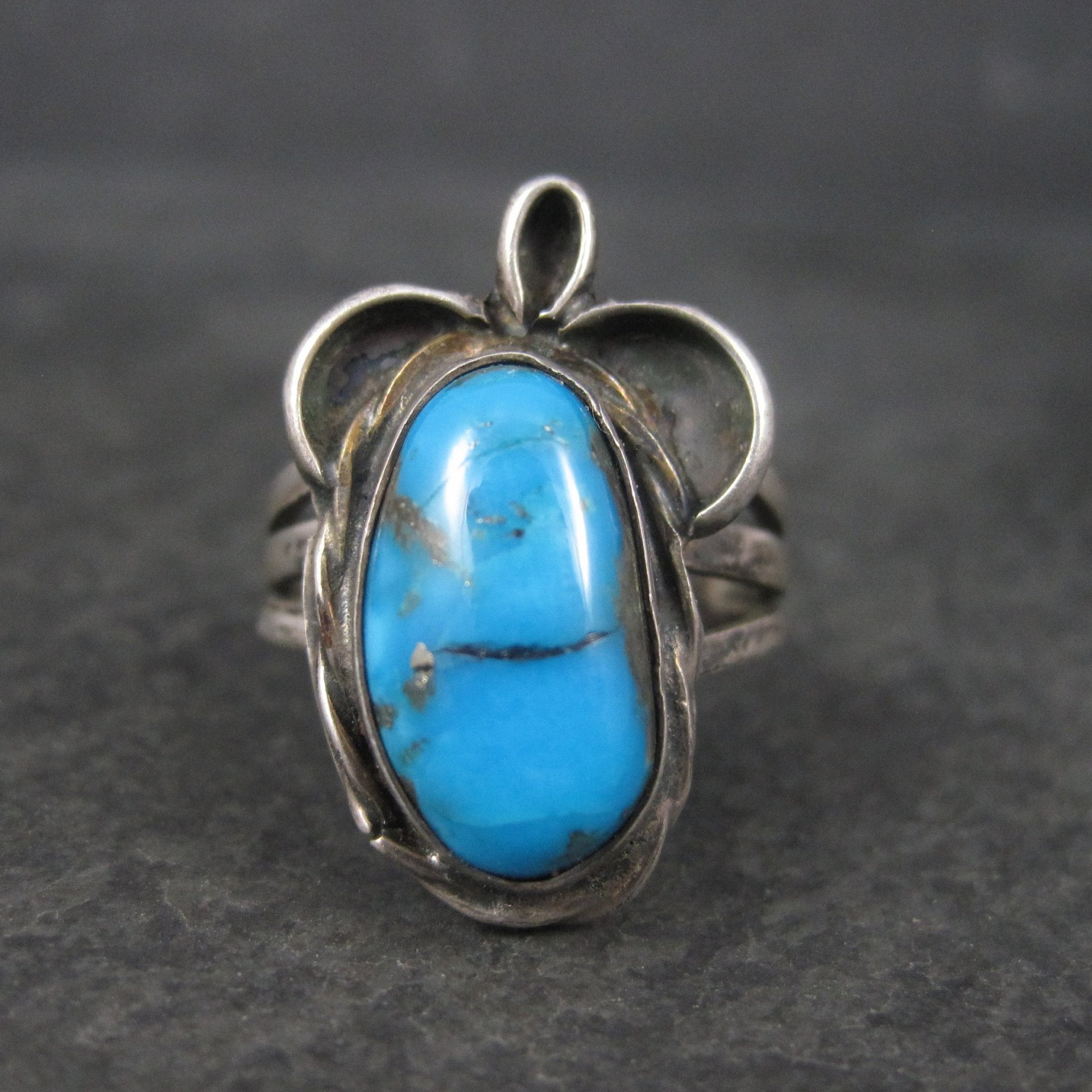 Vintage Southwestern Sterling Turquoise Ring Size 7