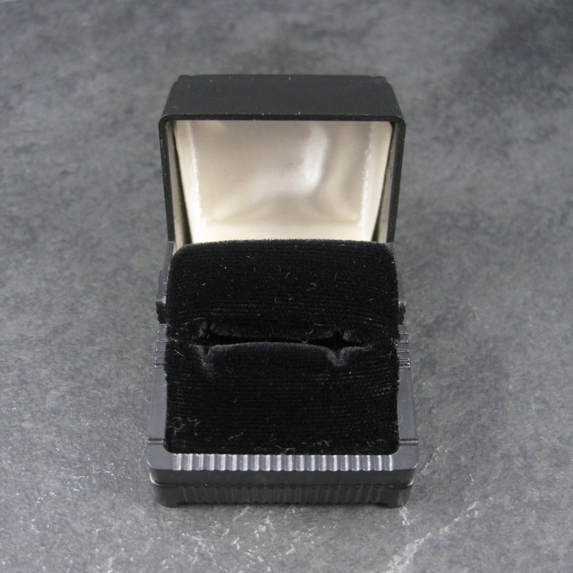 Estate Deco Style Plastic Black Ring Box