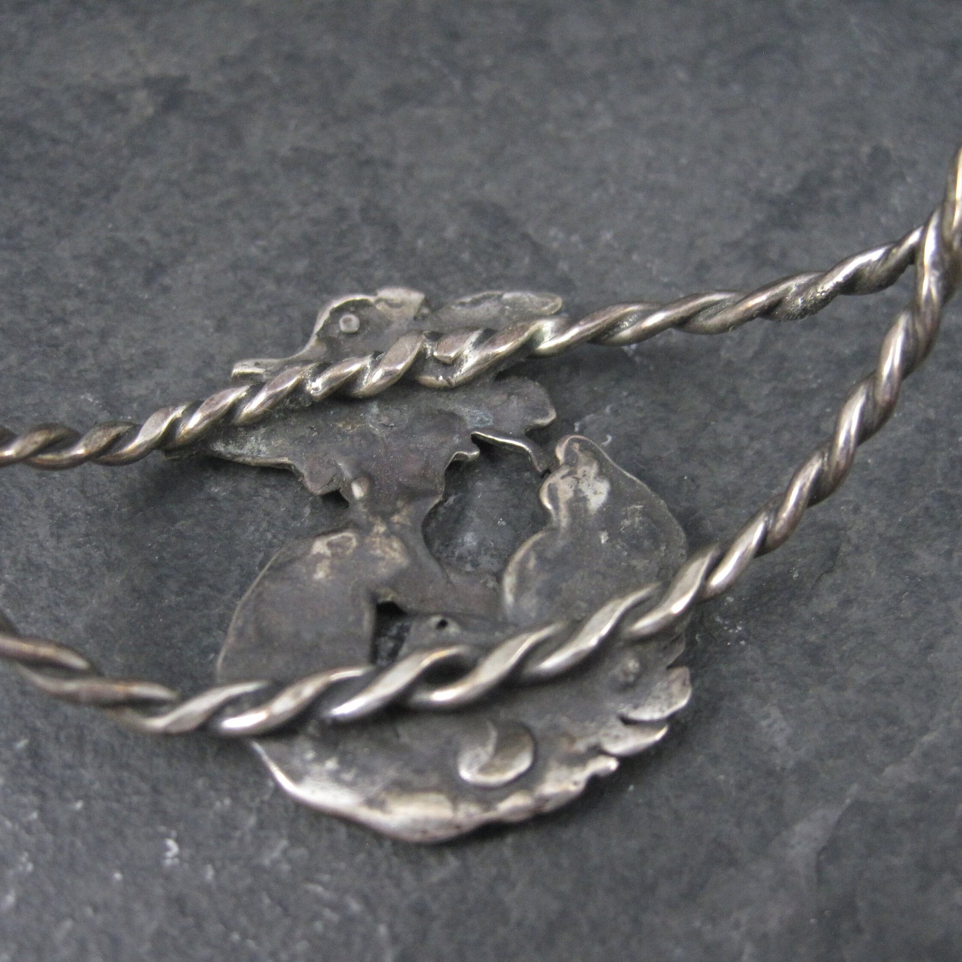 Vintage Sterling Nude Fairy Goddess Cuff Bracelet 6.25 Inches