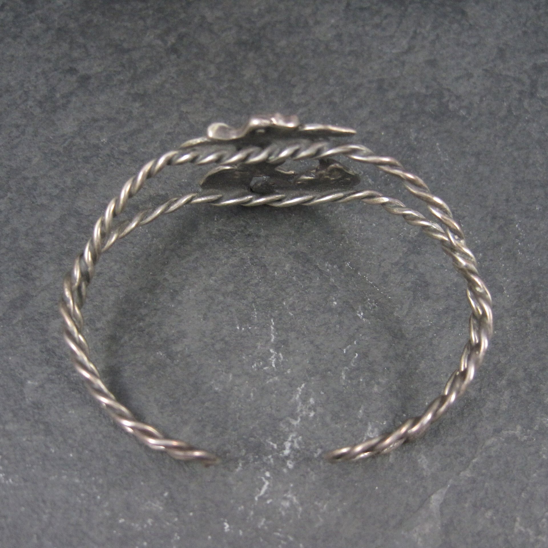 Vintage Sterling Nude Fairy Goddess Cuff Bracelet 6.25 Inches