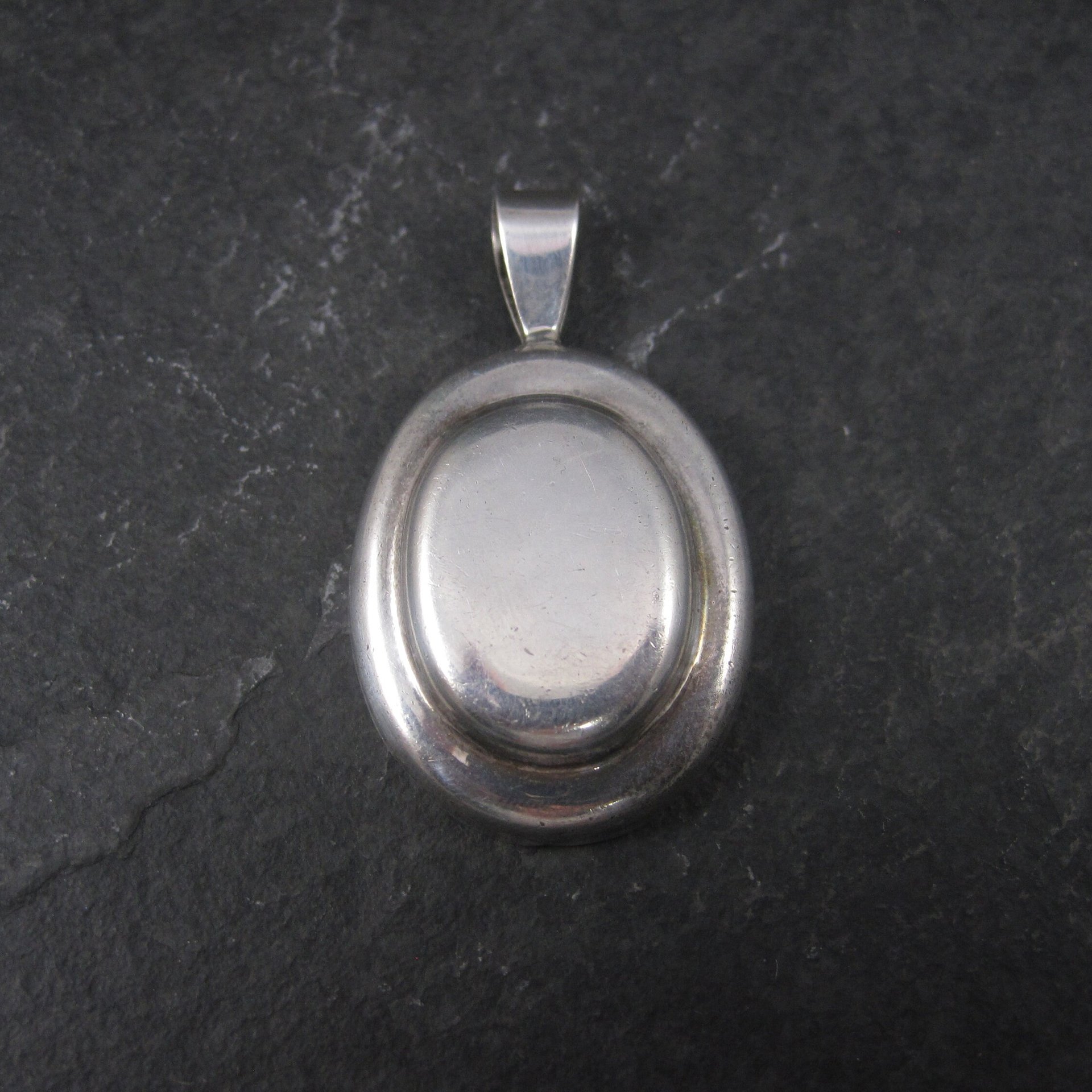Vintage Domed Modernist Sterling Oval Pendant