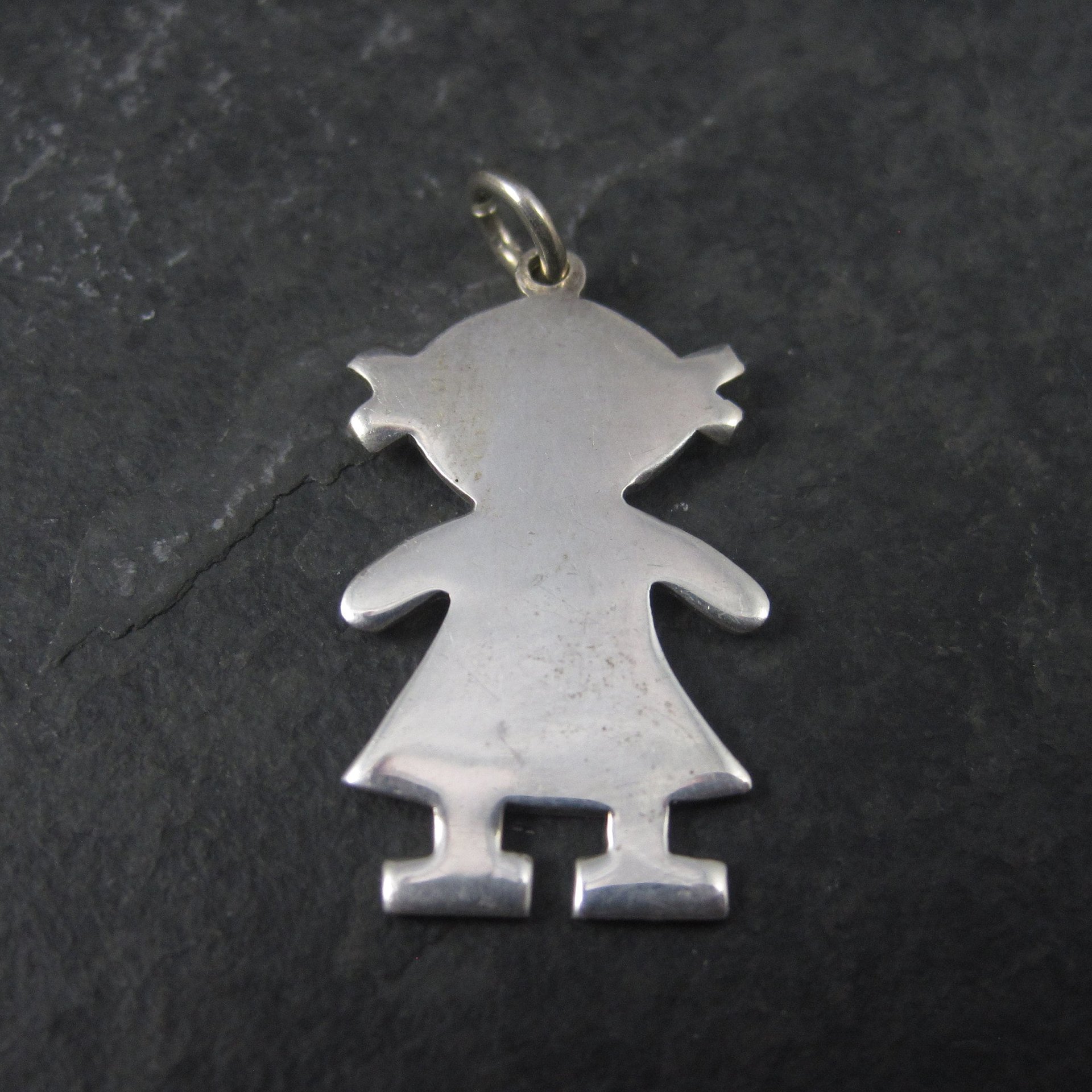 Vintage Sterling Little Girl Child Pendant Mother Grandmother Gift