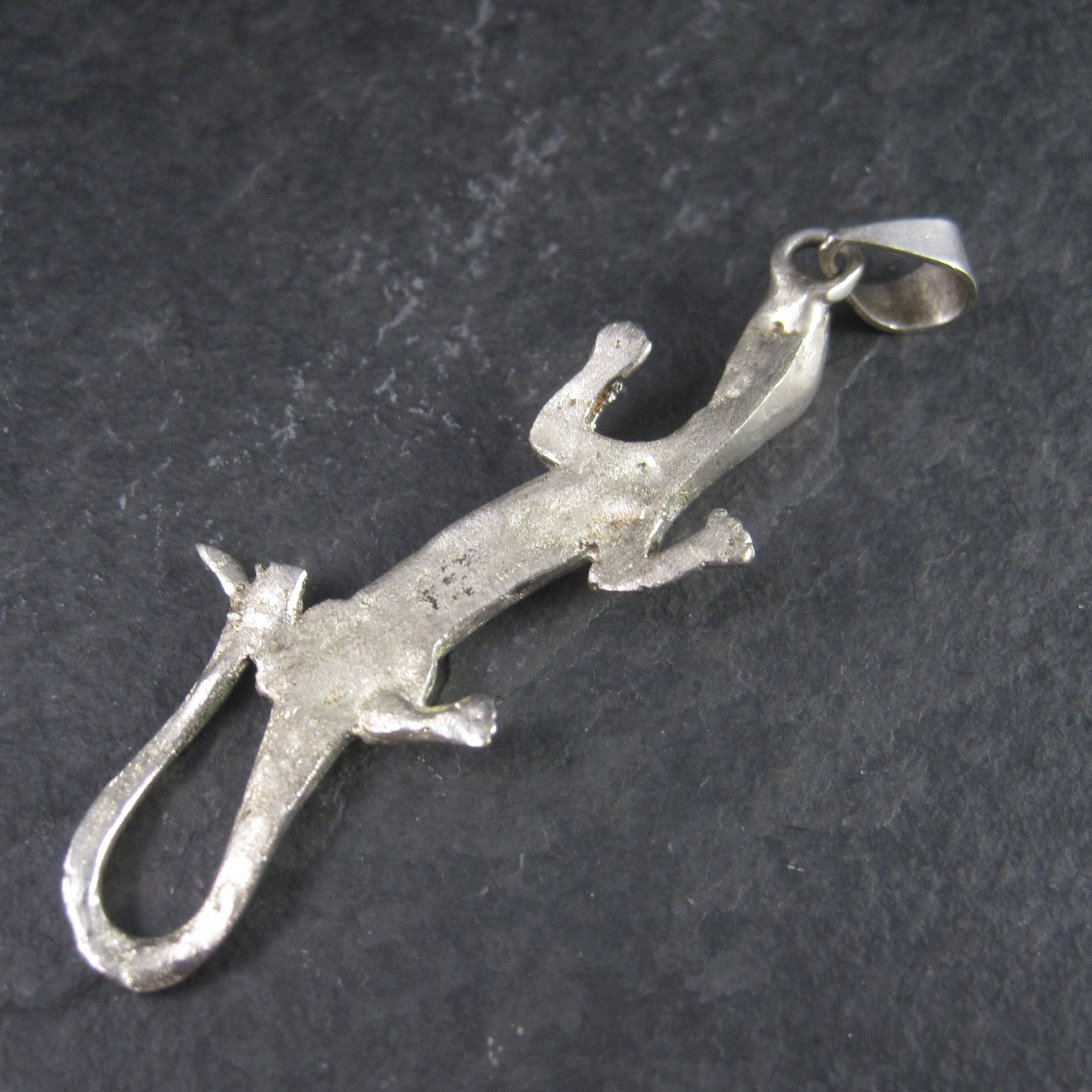 Vintage Mexican Sterling Inlay Salamander Pendant