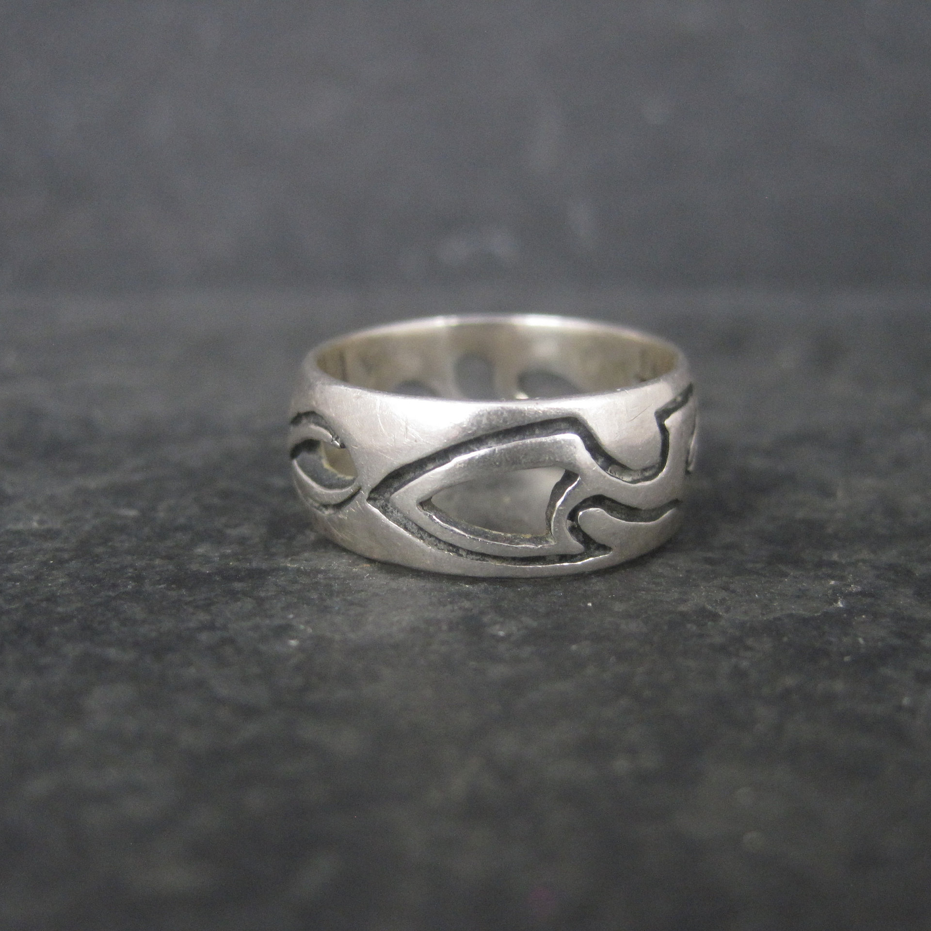 Vintage 90s Sterling Norse Viking Band Ring Size 6