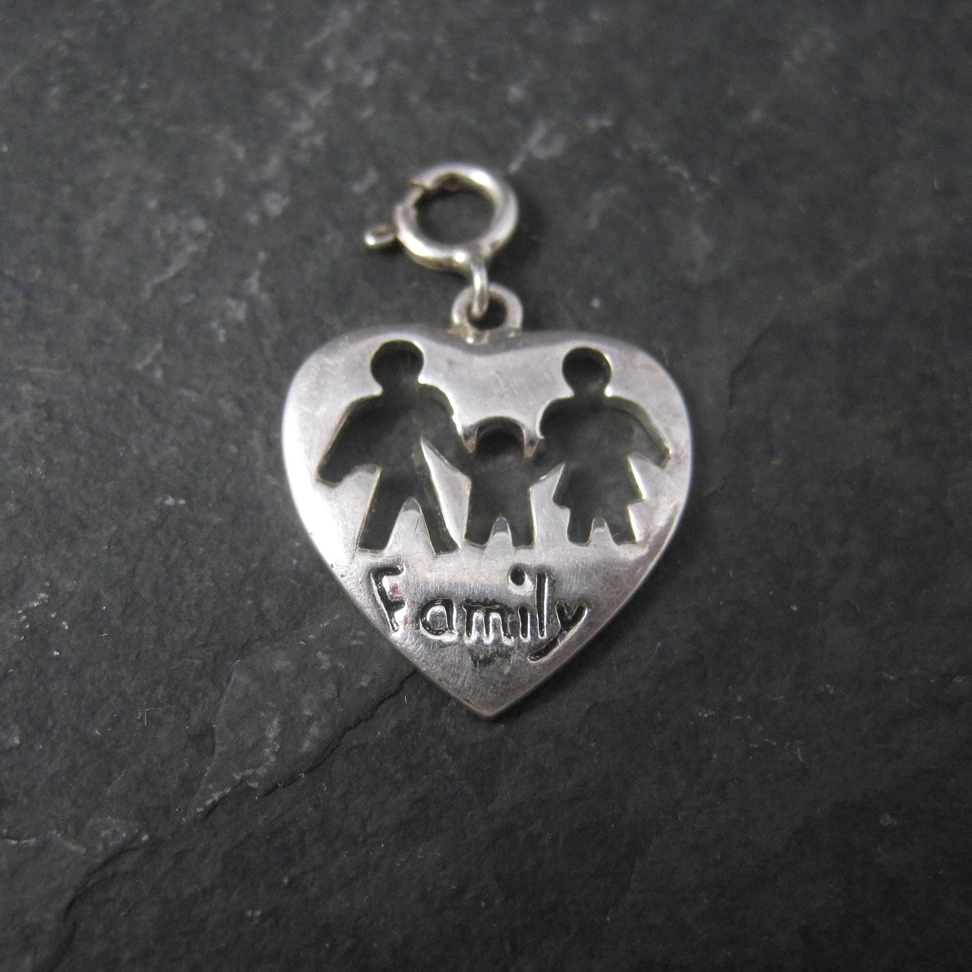 Sterling Family Heart Charm