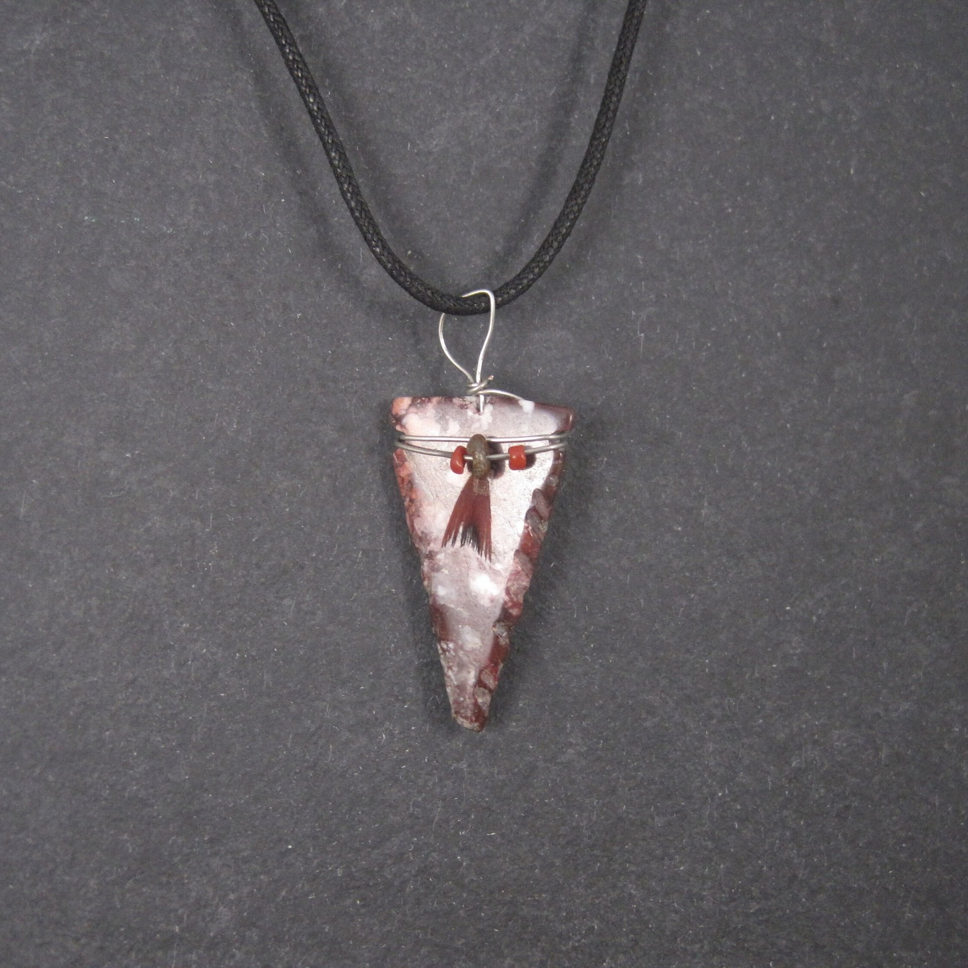 Vintage Carved Arrowhead Fetish Pendant Necklace