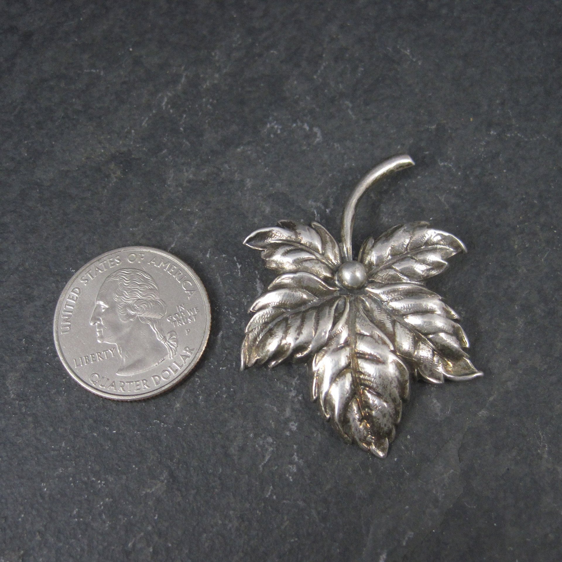 Estate Beau Sterling Leaf Brooch