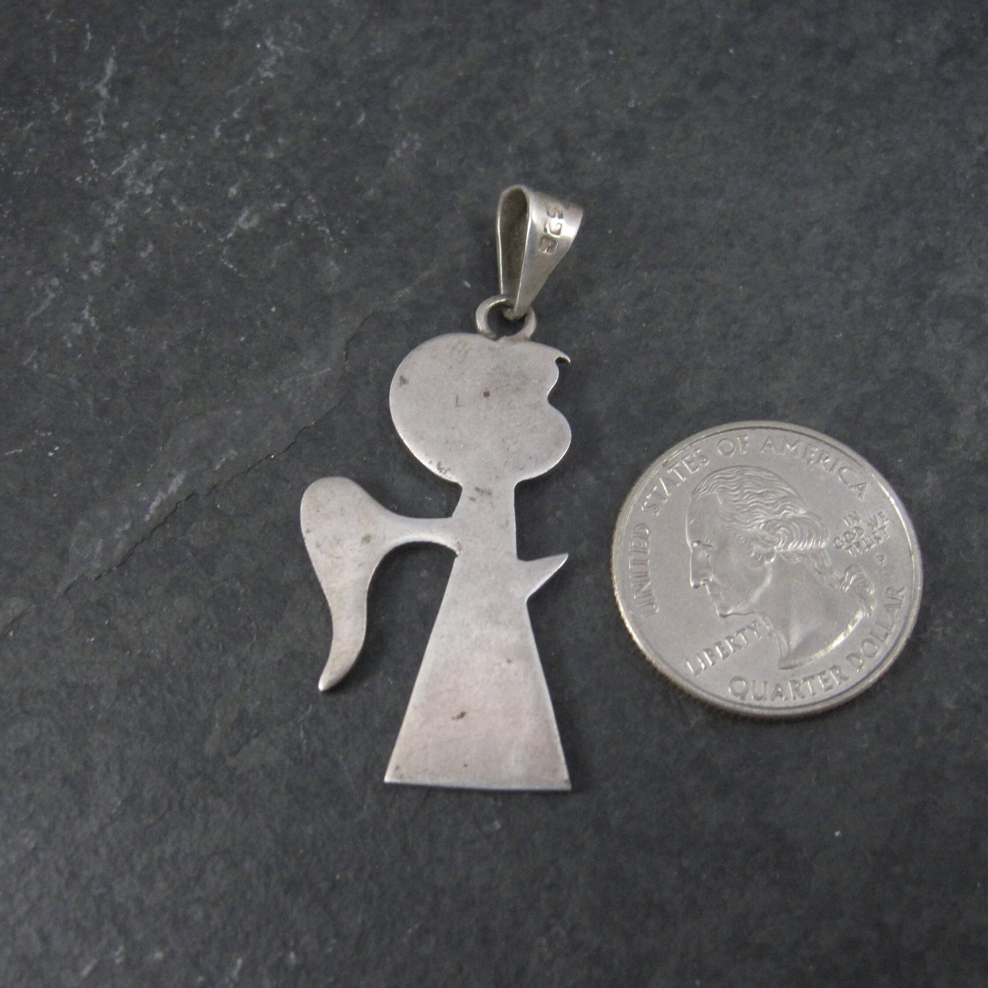 Estate Mexican Sterling Angel Pendant