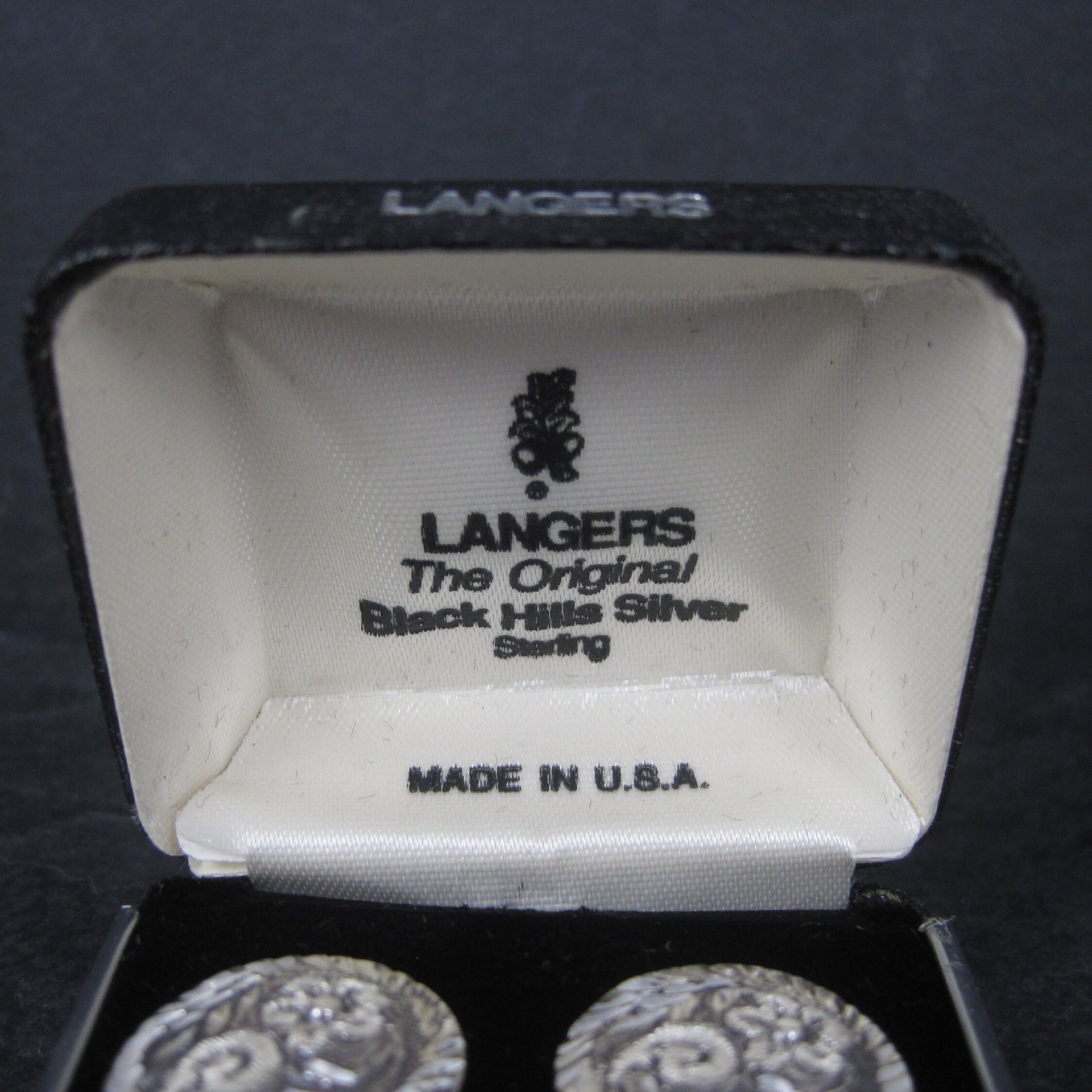 Vintage Langers Black Hills Sterling Silver Circle Flower Earrings