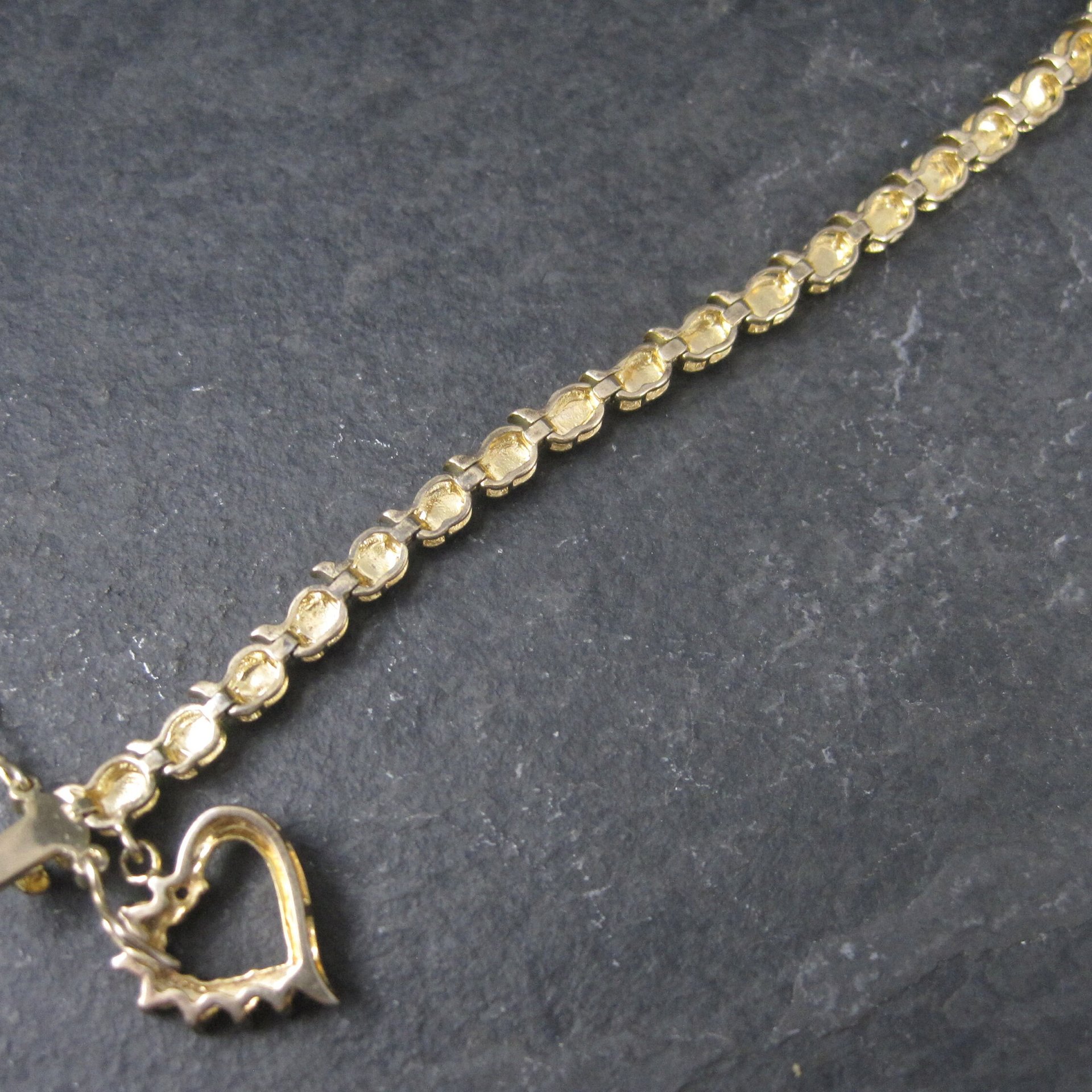 Vintage Vermeil Sterling Illusion Heart Bracelet