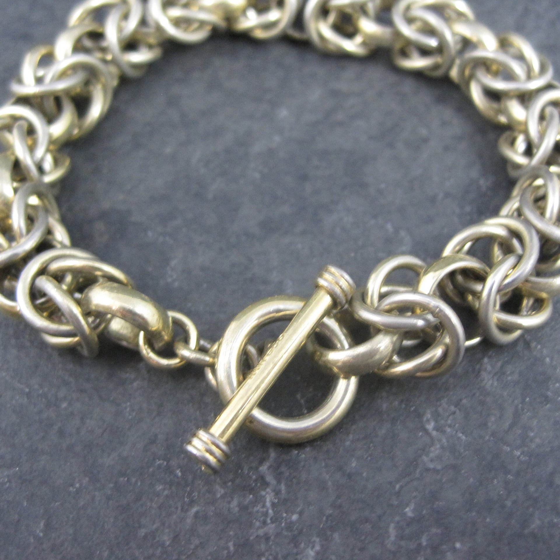 Heavy Vermeil Sterling Chainmaille Bracelet 7.5 Inches