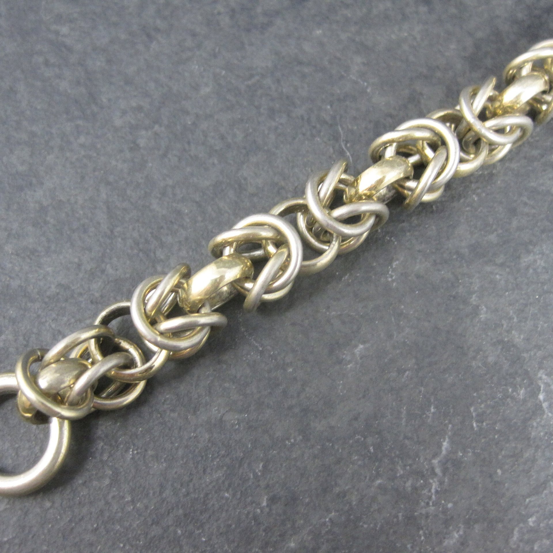 Heavy Vermeil Sterling Chainmaille Bracelet 7.5 Inches