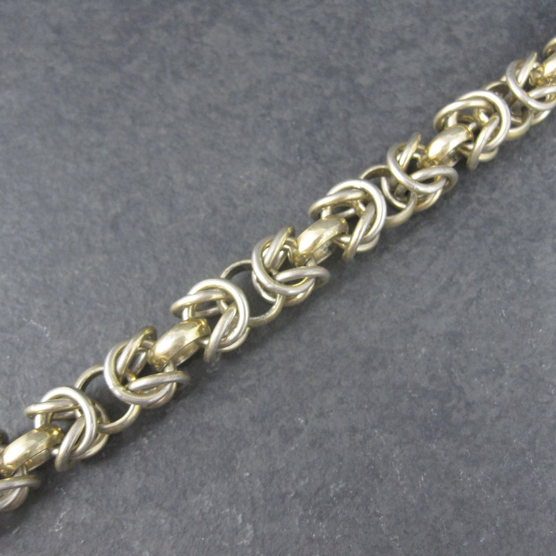 Heavy Vermeil Sterling Chainmaille Bracelet 7.5 Inches