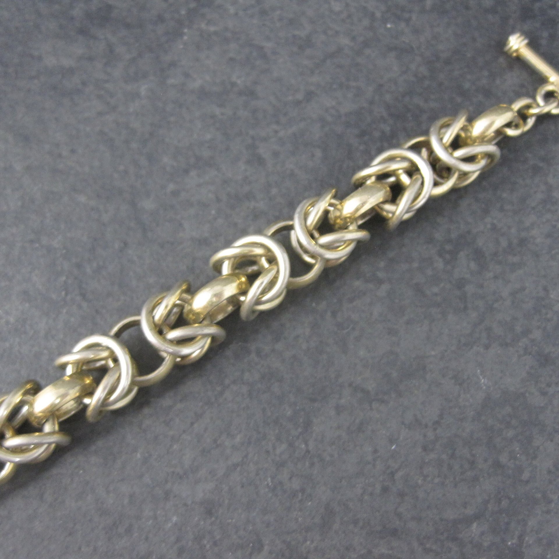 Heavy Vermeil Sterling Chainmaille Bracelet 7.5 Inches