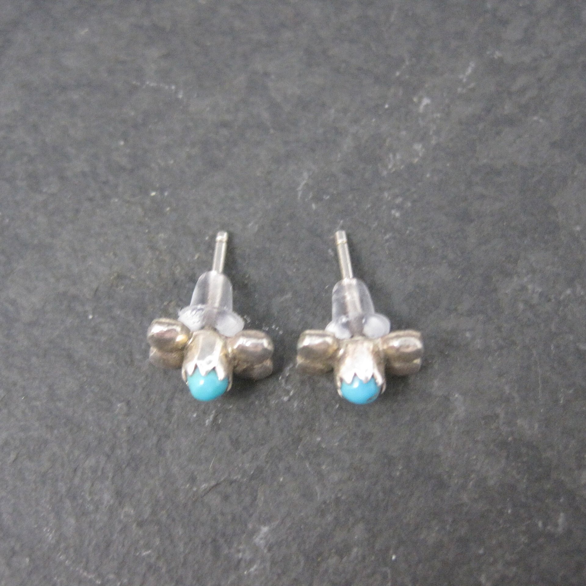 Vintage Southwestern Sterling Turquoise Stud Earrings