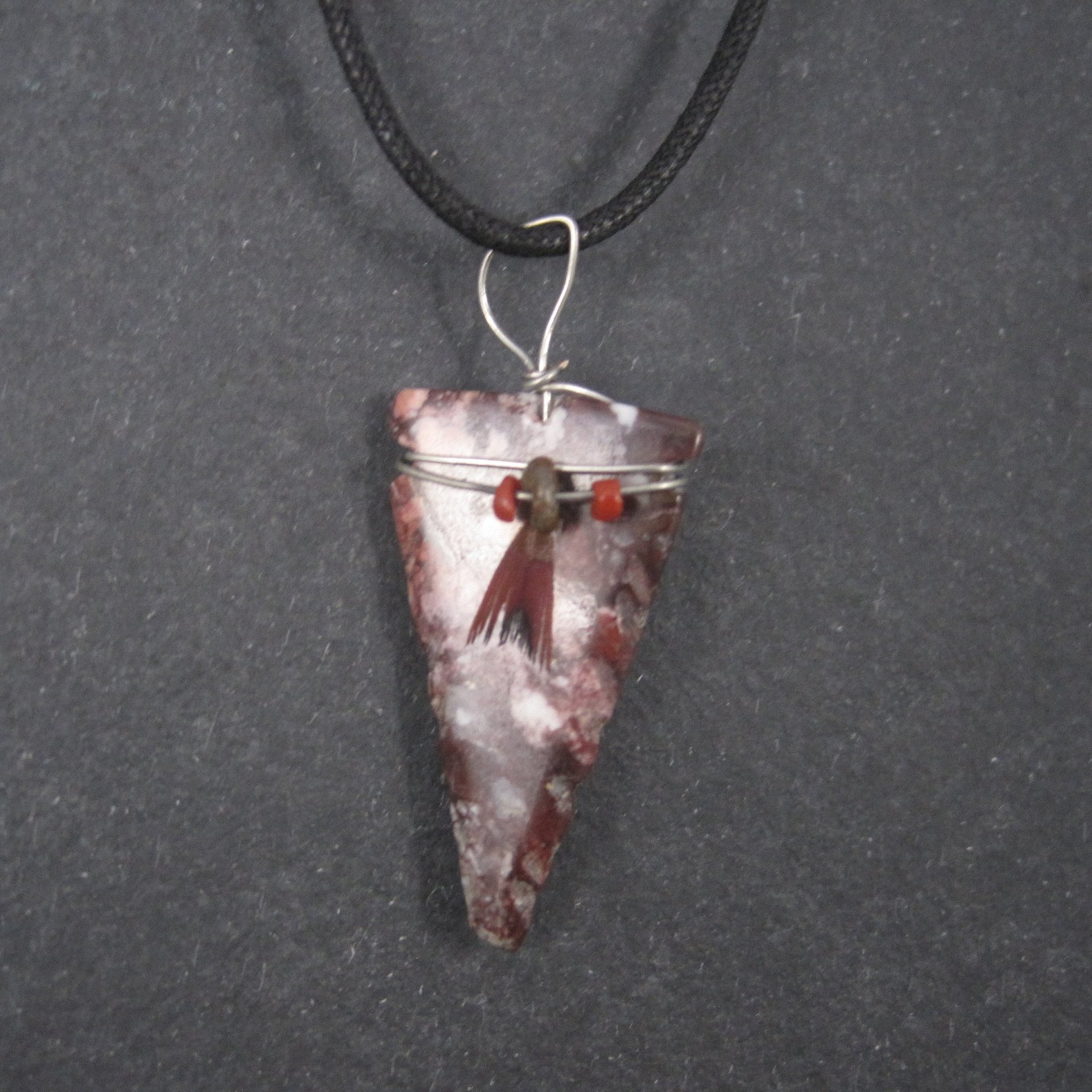 Vintage Carved Arrowhead Fetish Pendant Necklace