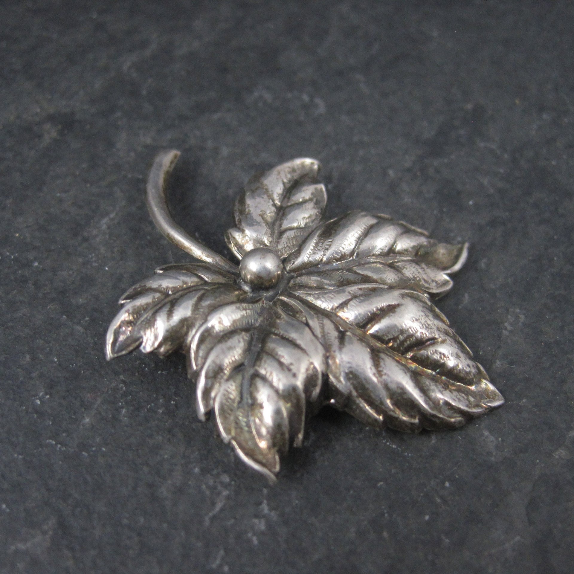 Estate Beau Sterling Leaf Brooch