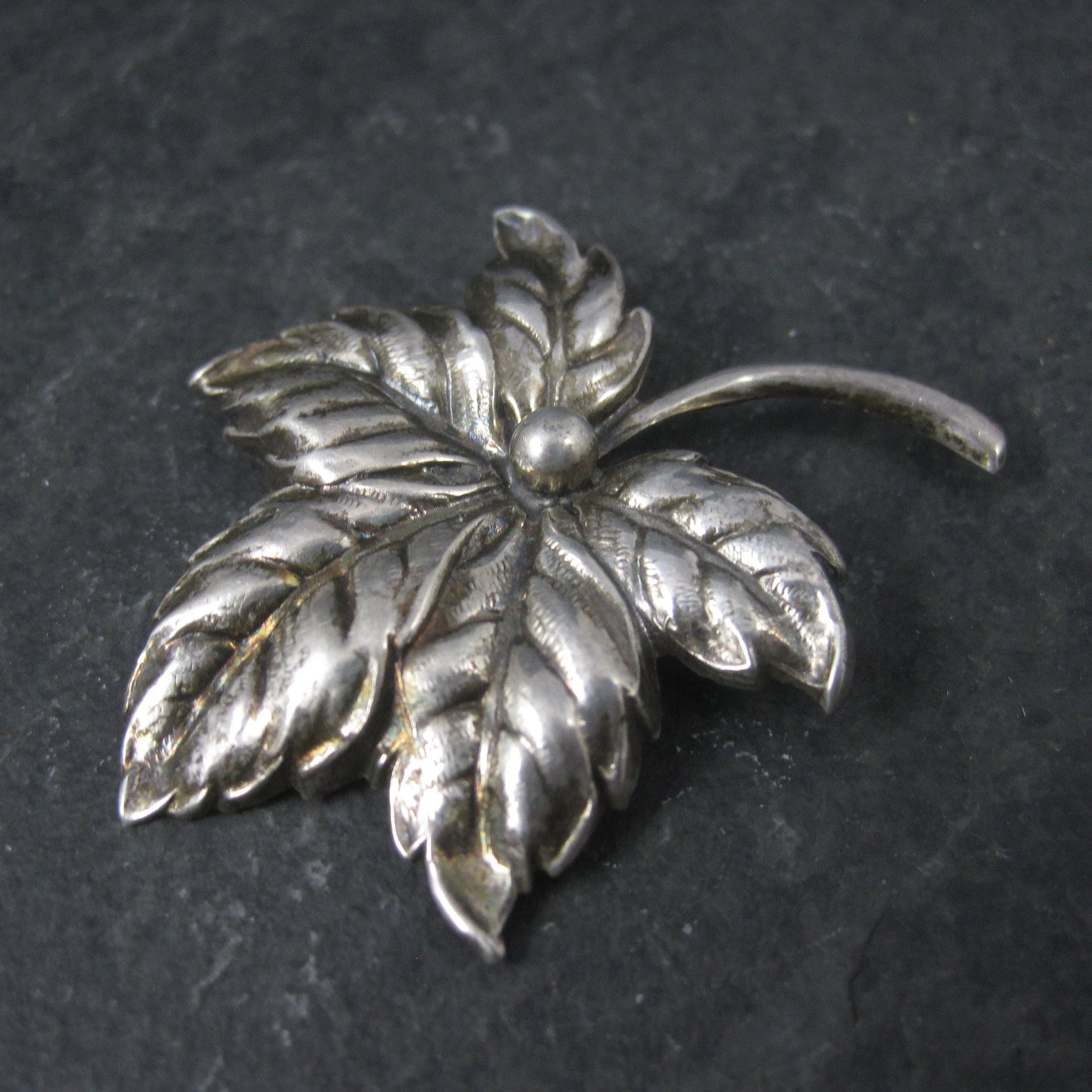 Estate Beau Sterling Leaf Brooch