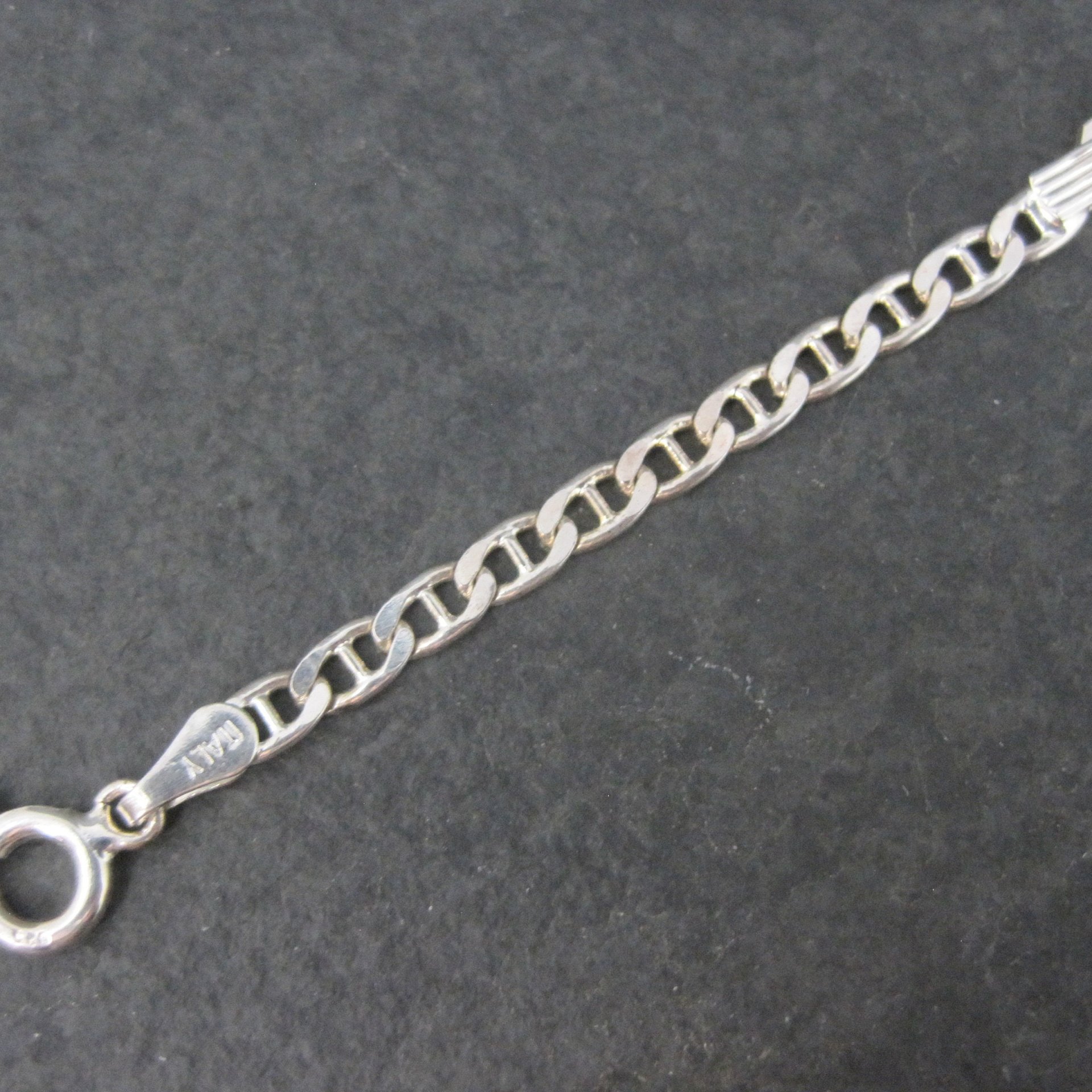 Vintage Italian Sterling Engravable Heart Bracelet 5.25 Inches