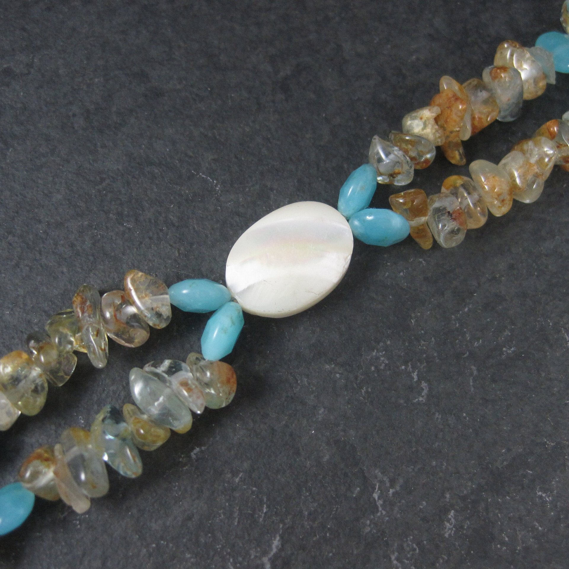 Estate Handmade Mother of Pearl Gemstone Bracelet