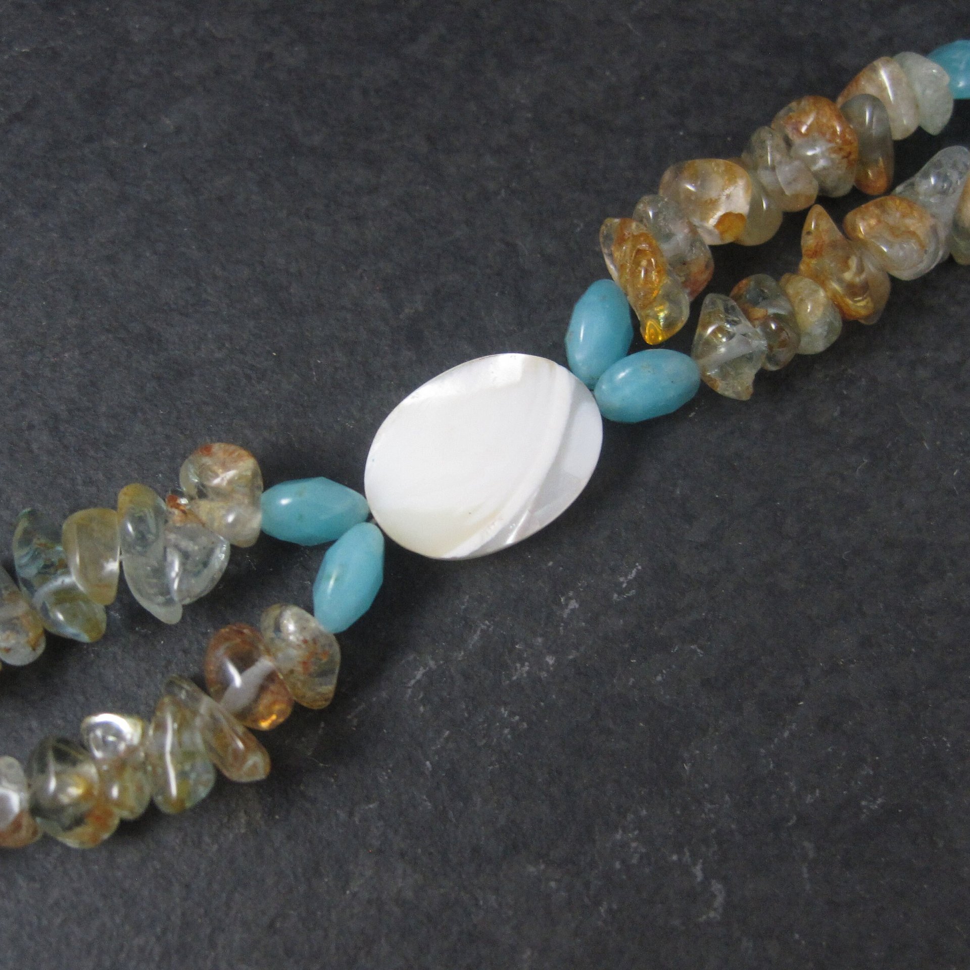 Estate Handmade Mother of Pearl Gemstone Bracelet