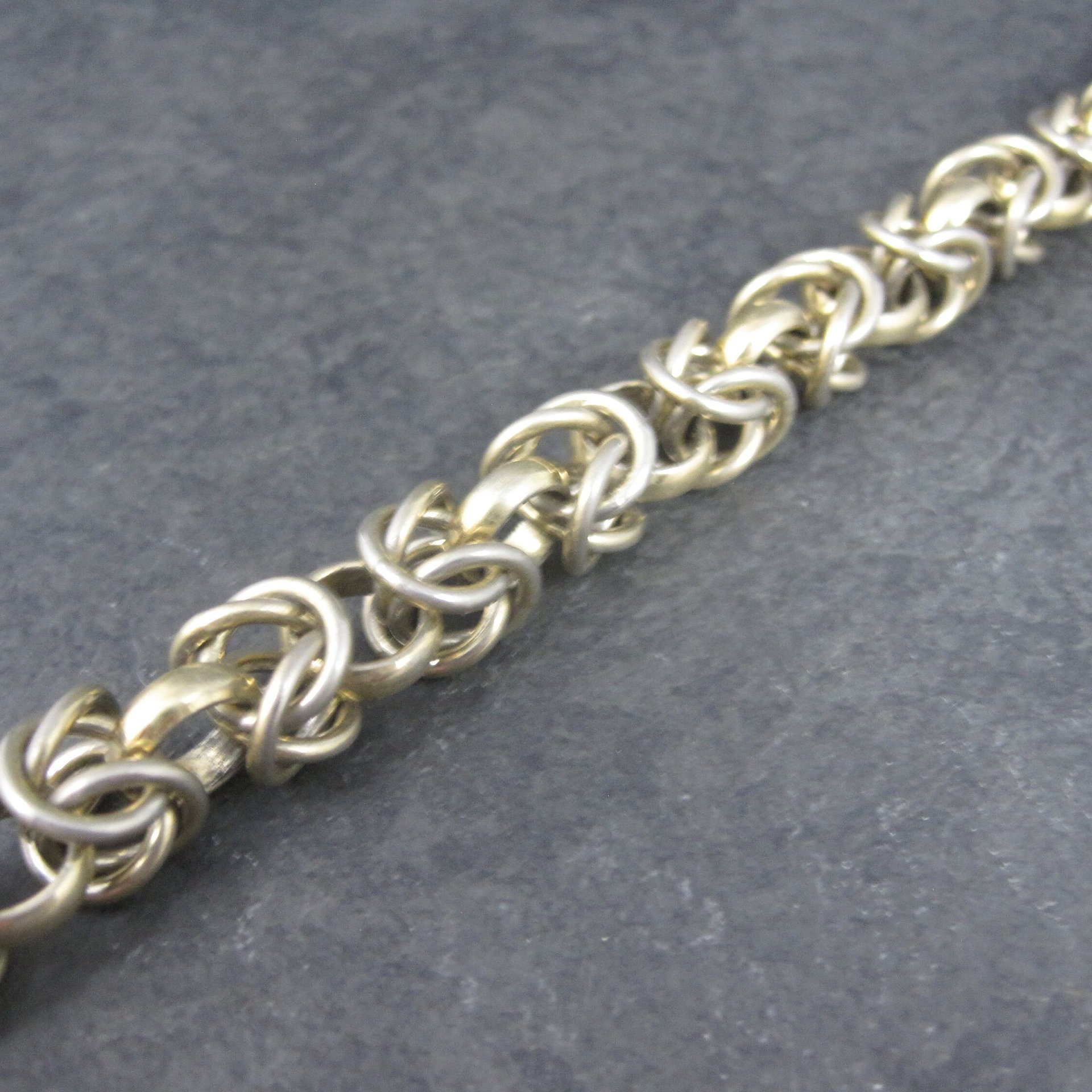 Heavy Vermeil Sterling Chainmaille Bracelet 7.5 Inches