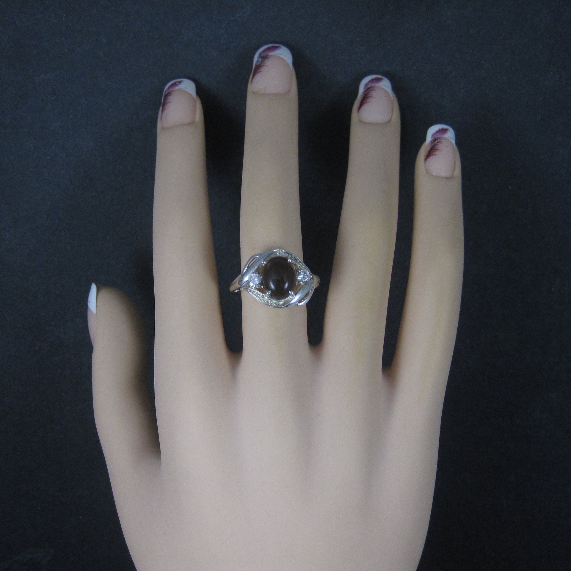 Vintage Sterling Smoky Quartz Ring Size 8