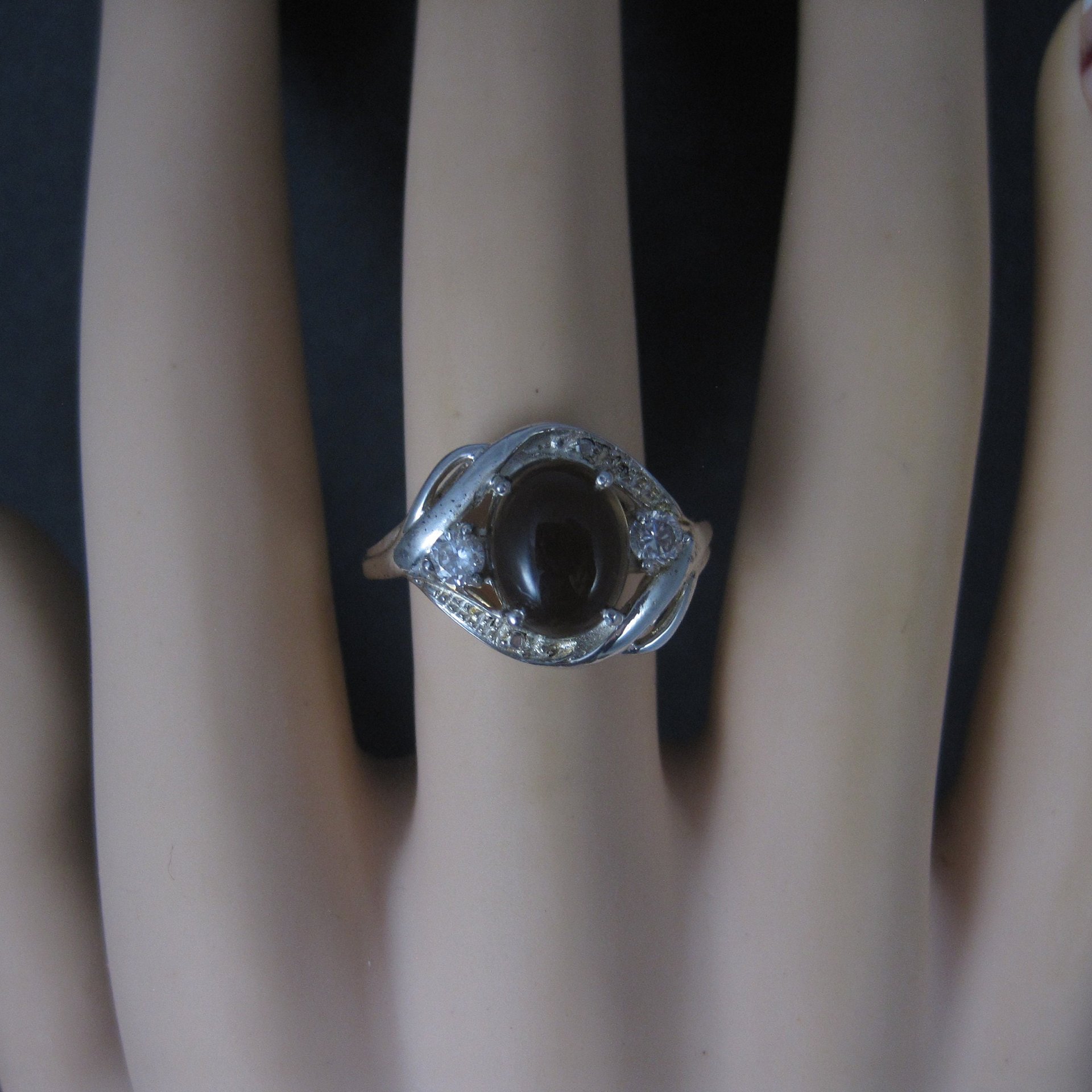 Vintage Sterling Smoky Quartz Ring Size 8