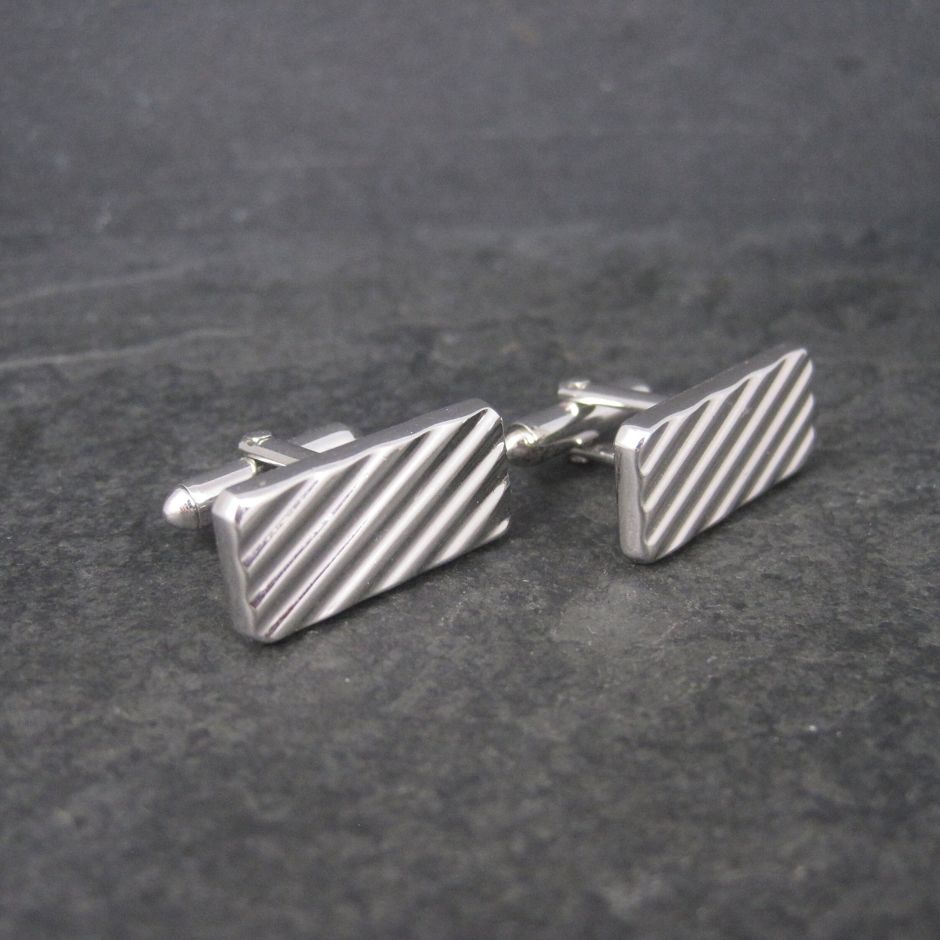 Classic Vintage Silver Swank Cufflinks