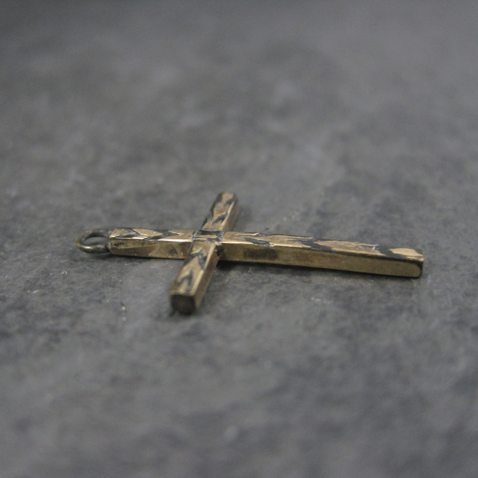 Dainty Antique 10K Cross Pendant Charm