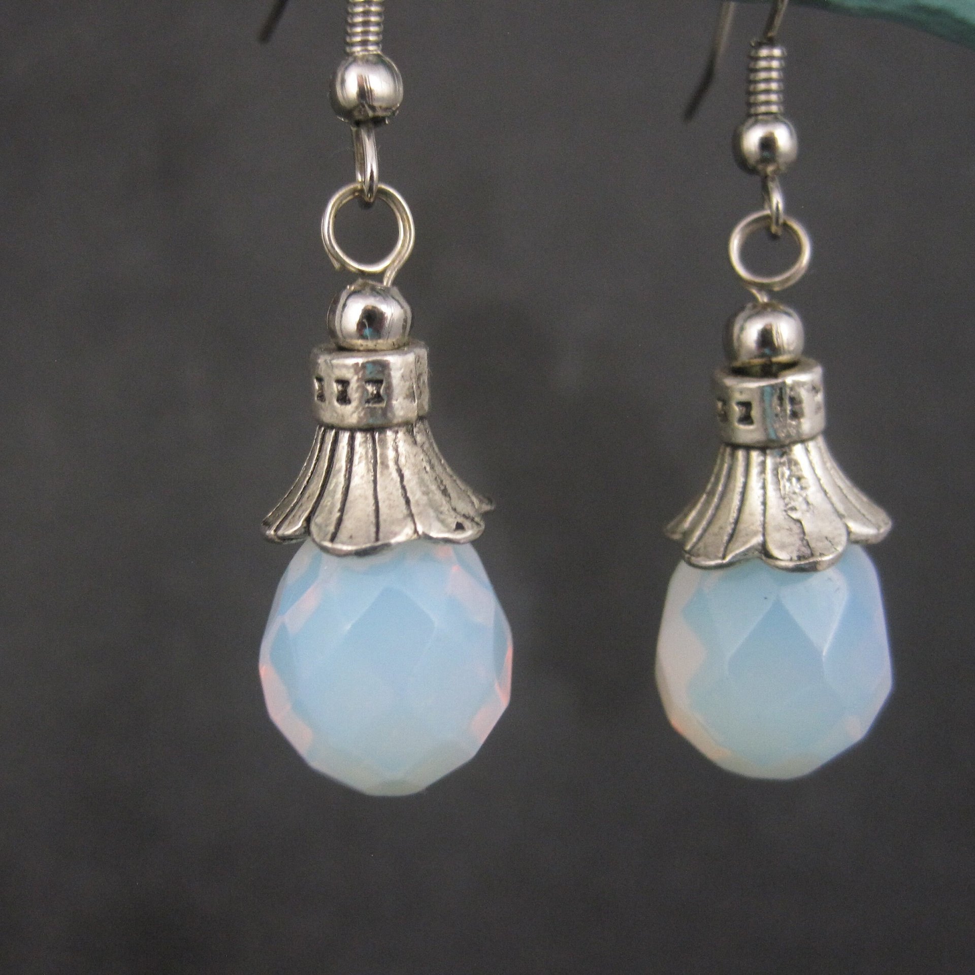 Faceted Opalite Wedding Earrings