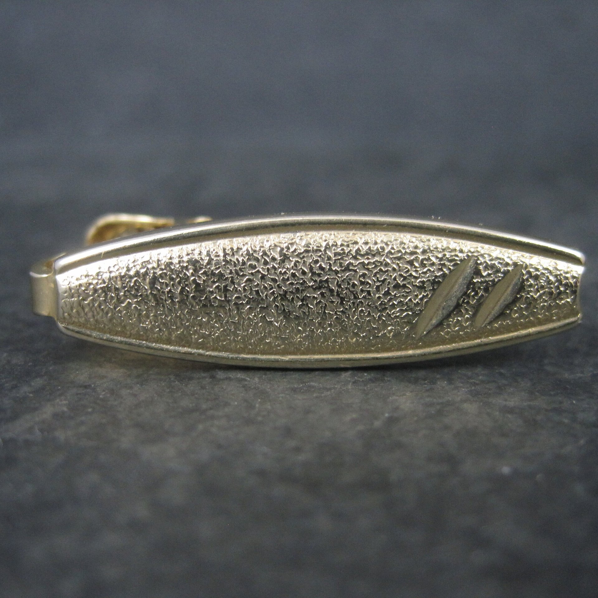 Estate Textured Gold Tone Tie Clip