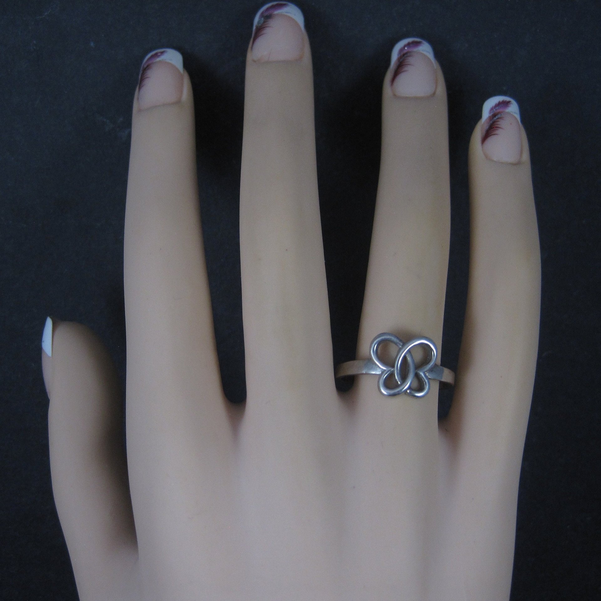 Vintage Italian Sterling Butterfly Ring New Old Stock