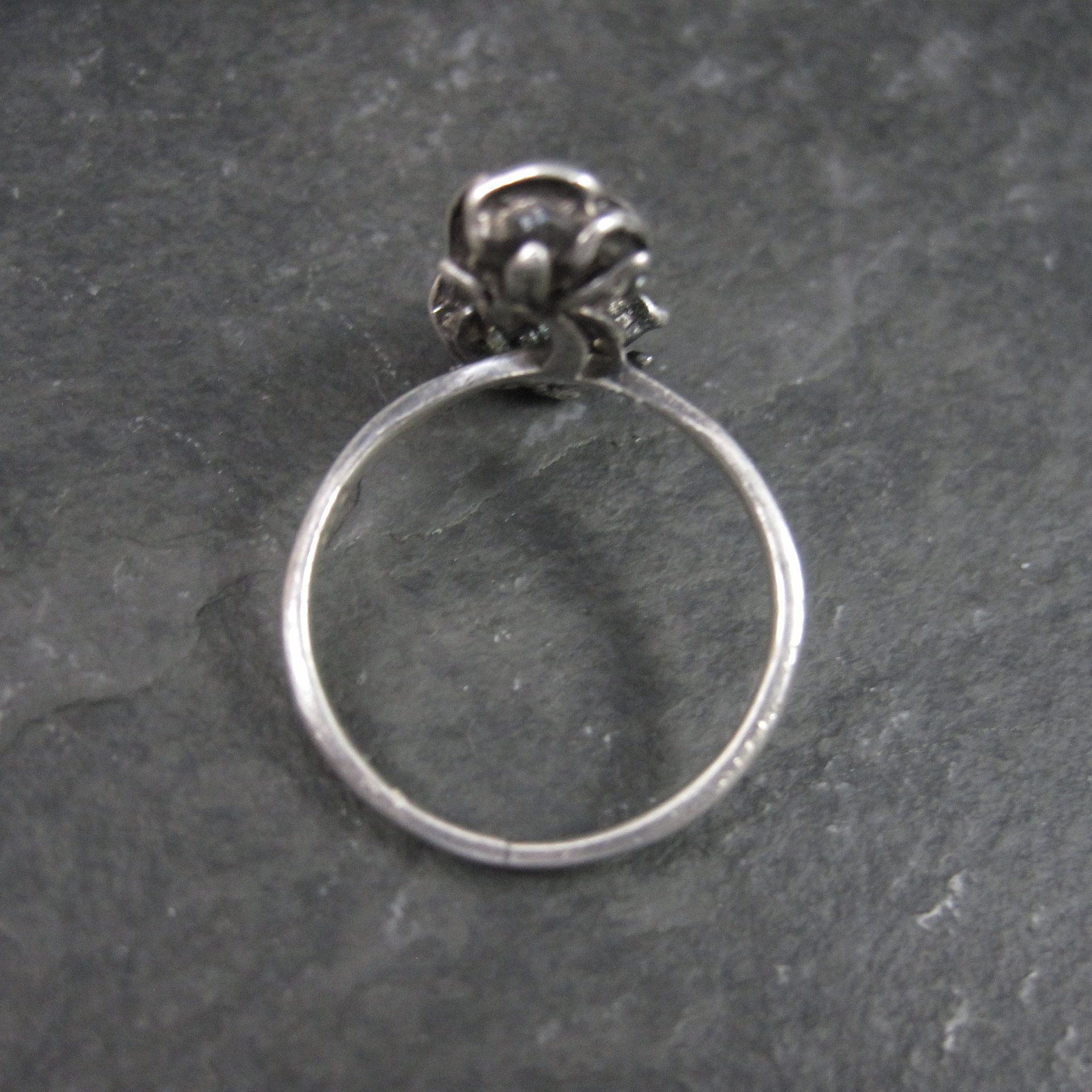 Vintage 3D Sterling Rose Ring Size 8