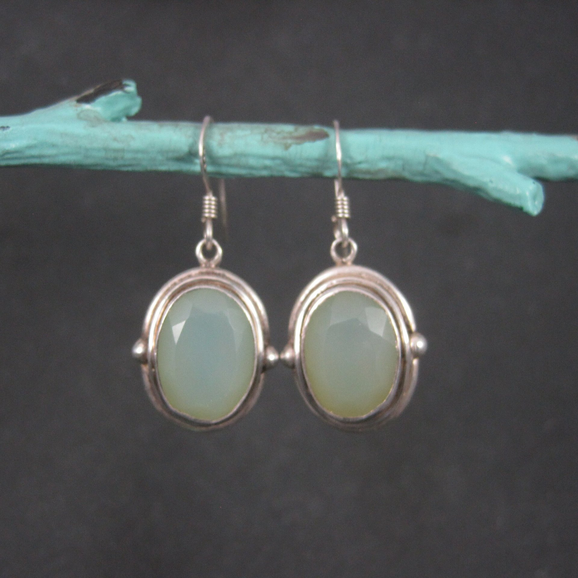 Vintage Sterling Chalcedony Earrings