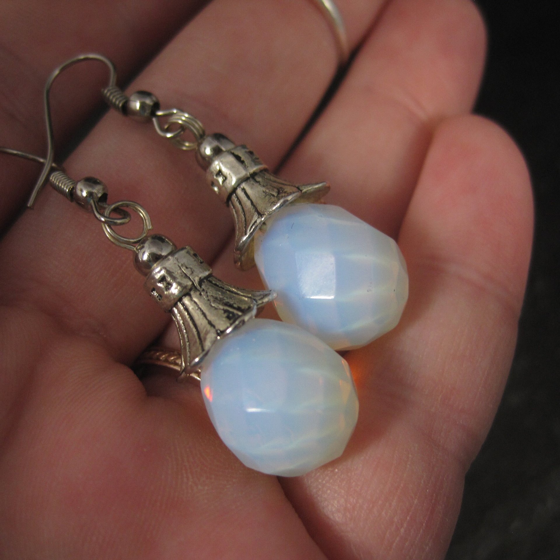 Faceted Opalite Wedding Earrings
